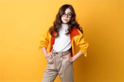 A kid girl model posing with modern fashion created with generat