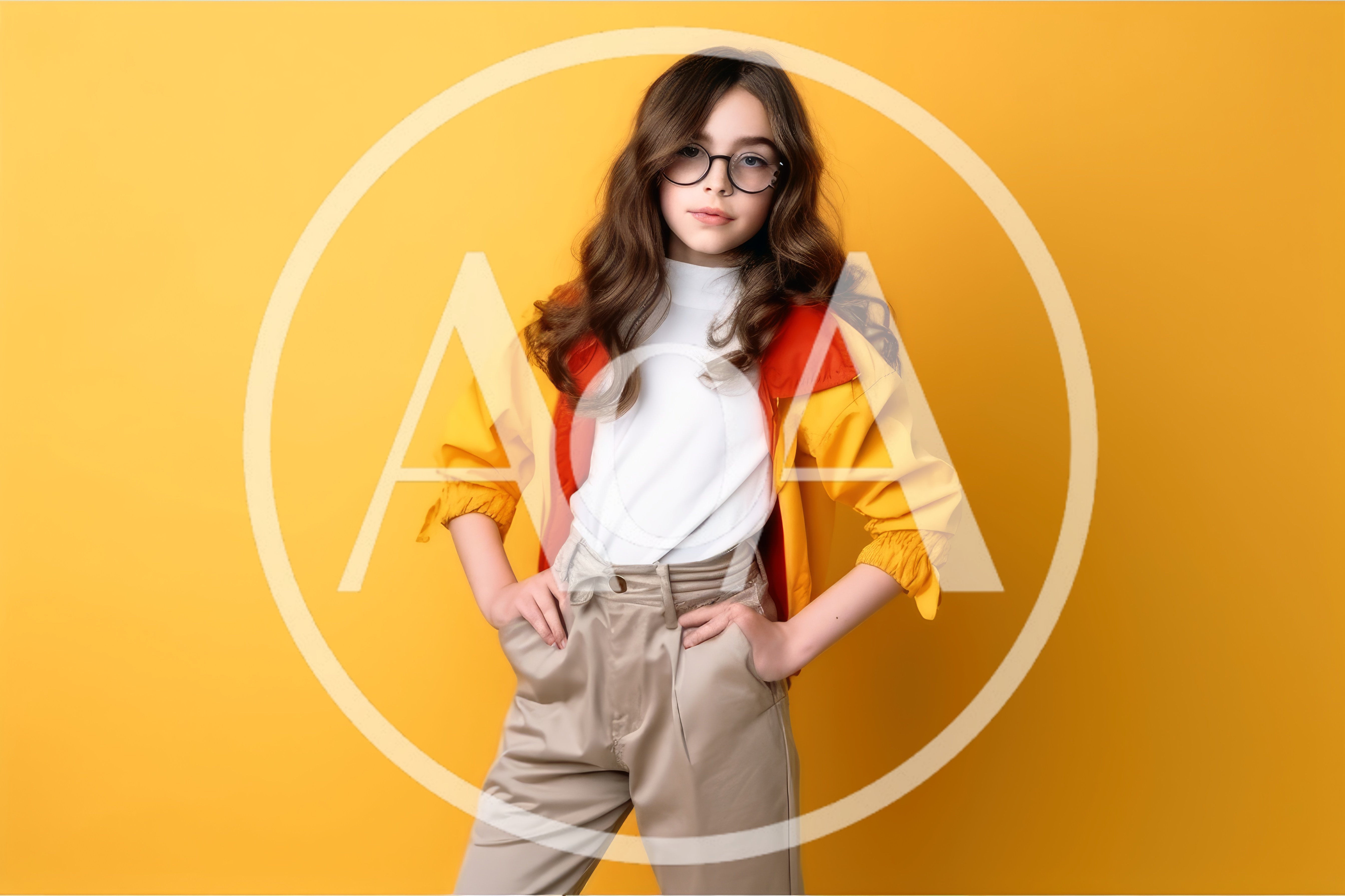 A kid girl model posing with modern fashion created with generat