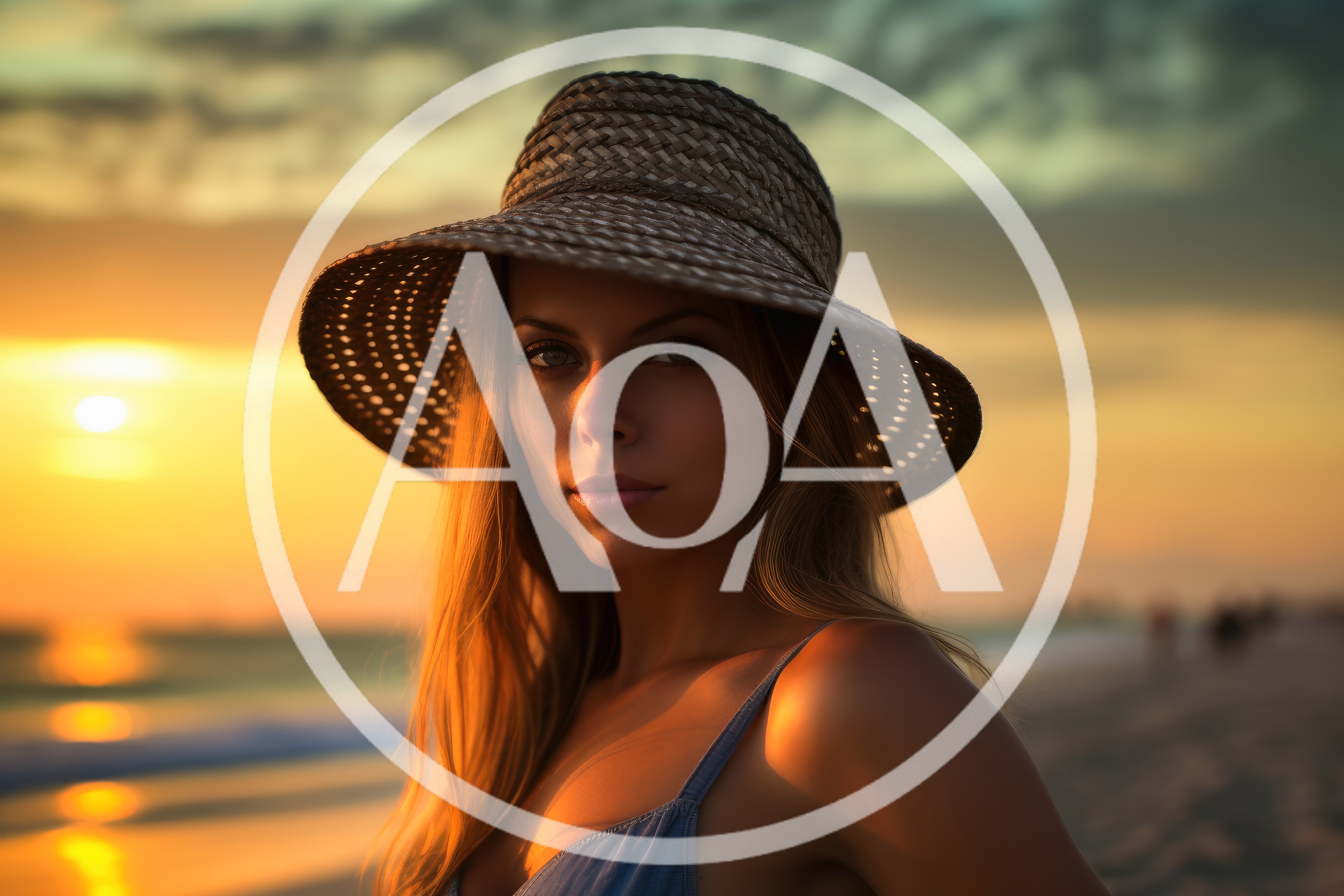 Portrait Of A Young Woman Wearing A Straw Hat
