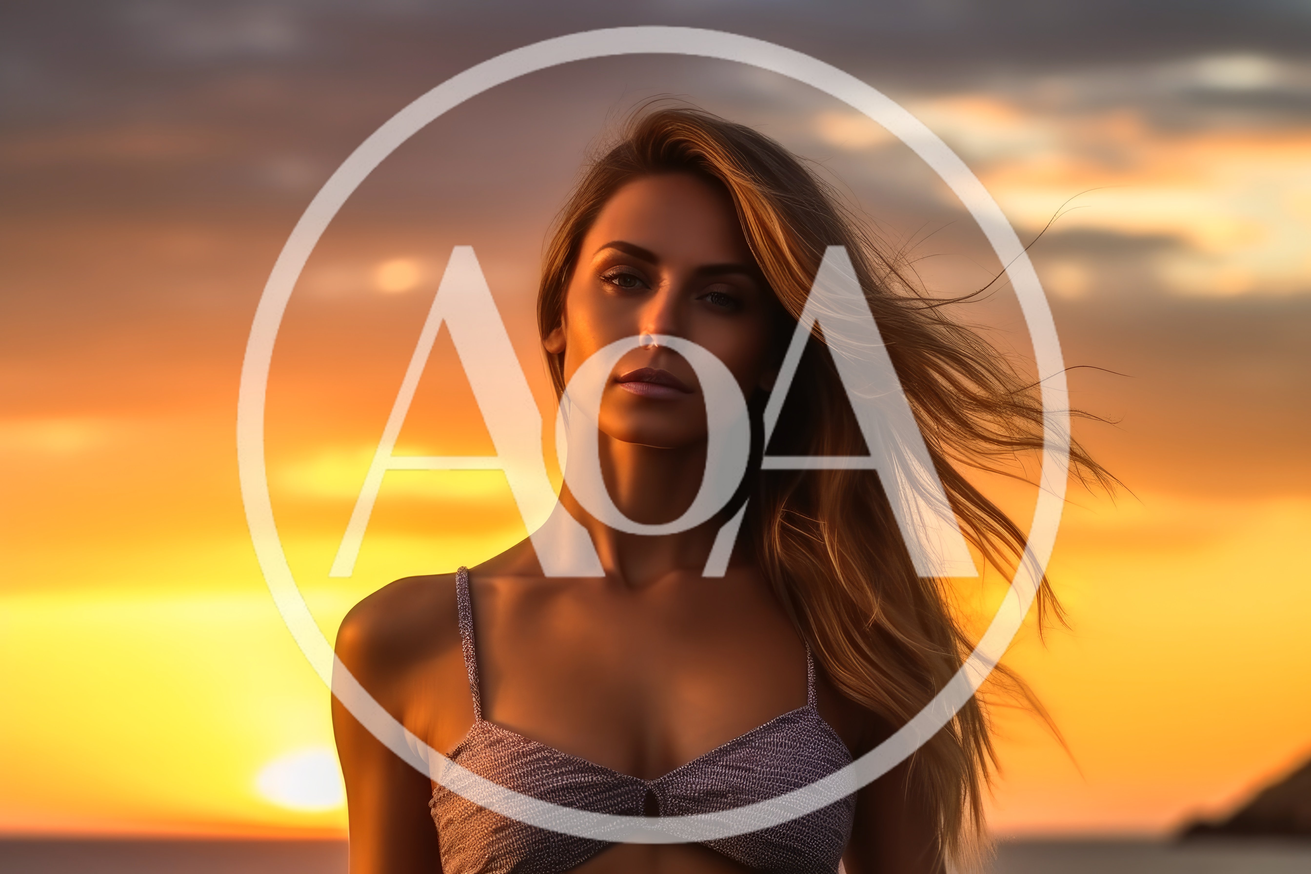 Portrait Of A Beautiful Woman At Sunset