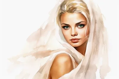 Portrait Of A Beautiful Woman With A Veil