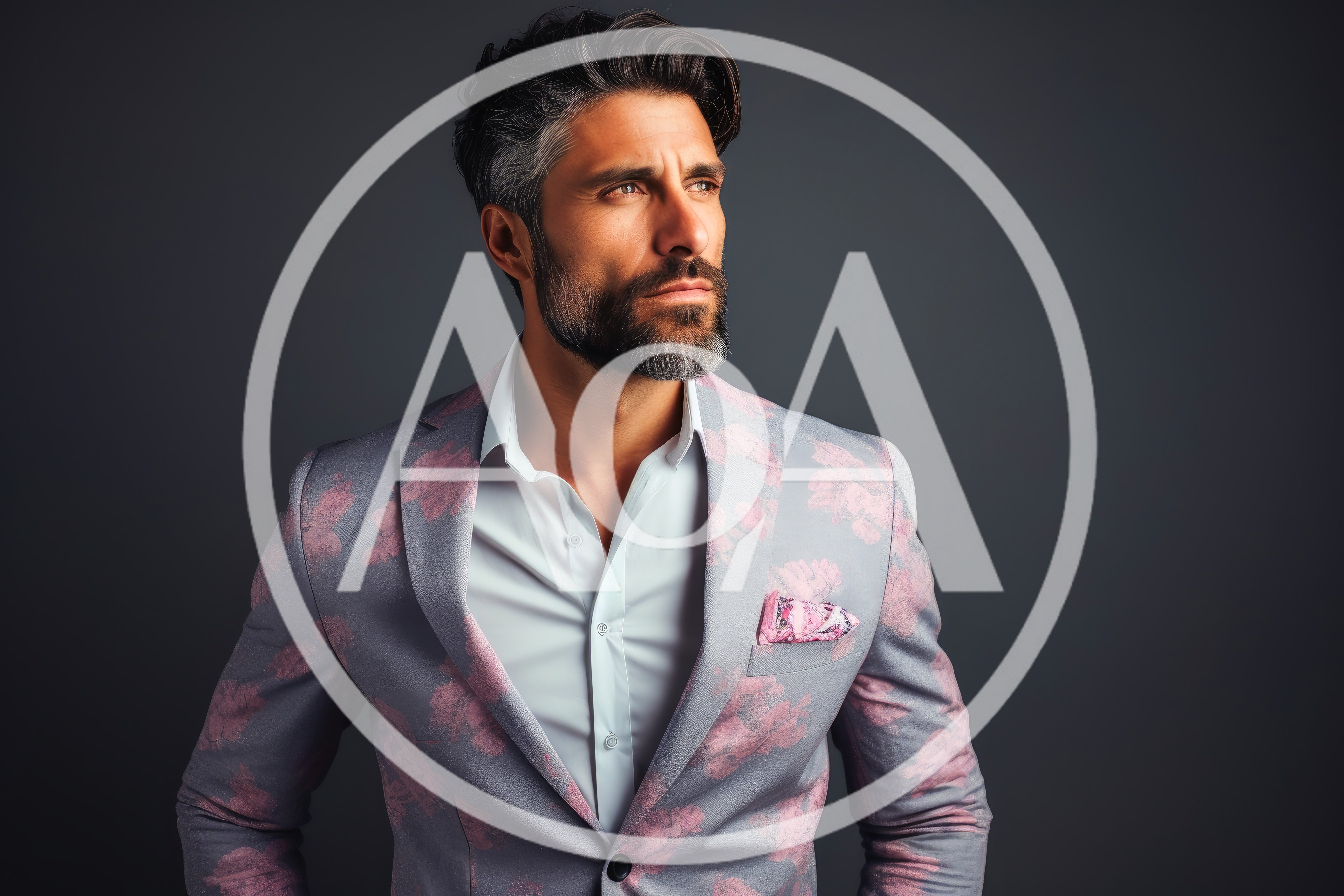 Portrait Of A Sophisticated Man In Floral Blazer