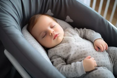 Peaceful Baby Sleeping In A Modern Bassinet