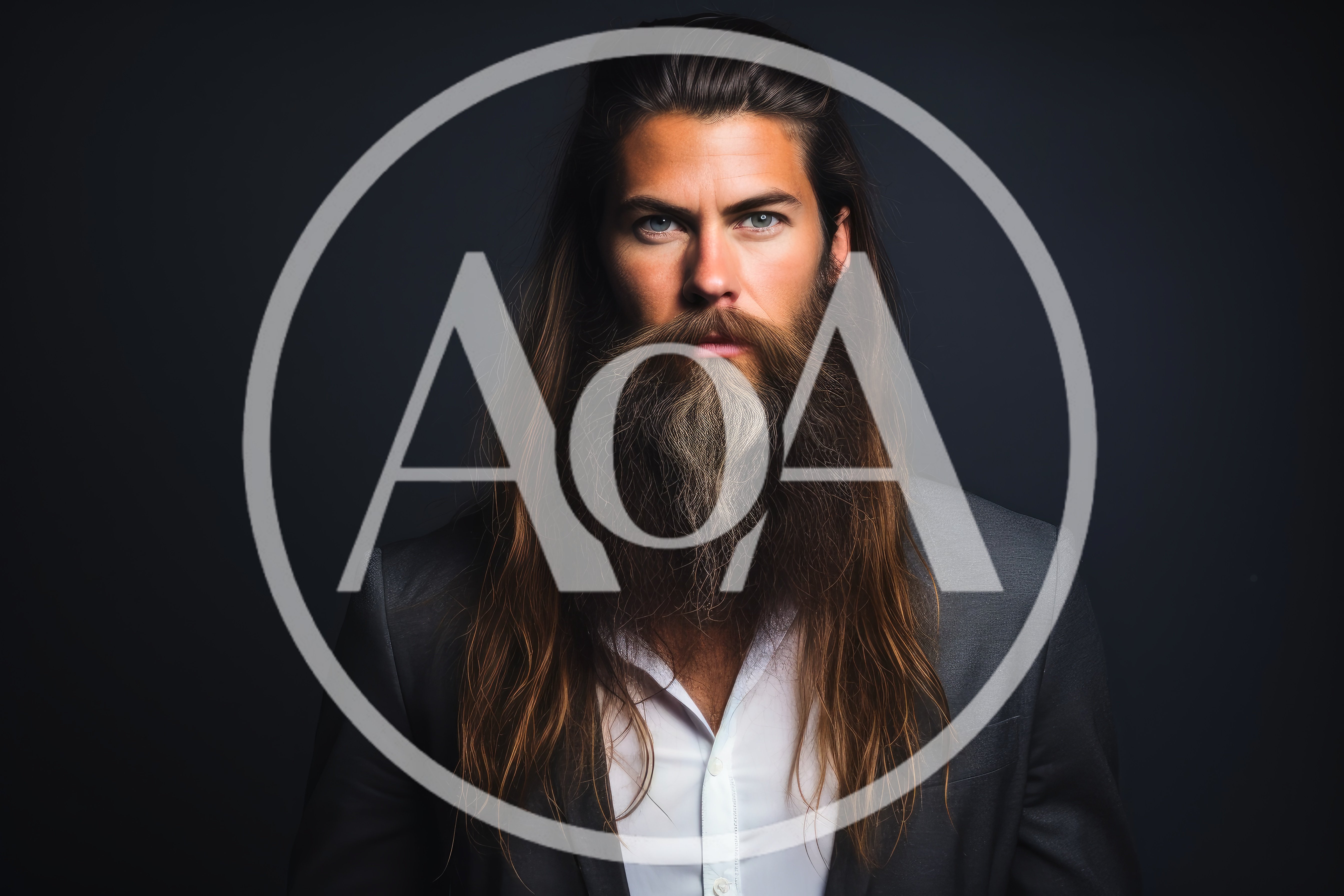 Portrait Of A Man With Long Hair And Beard