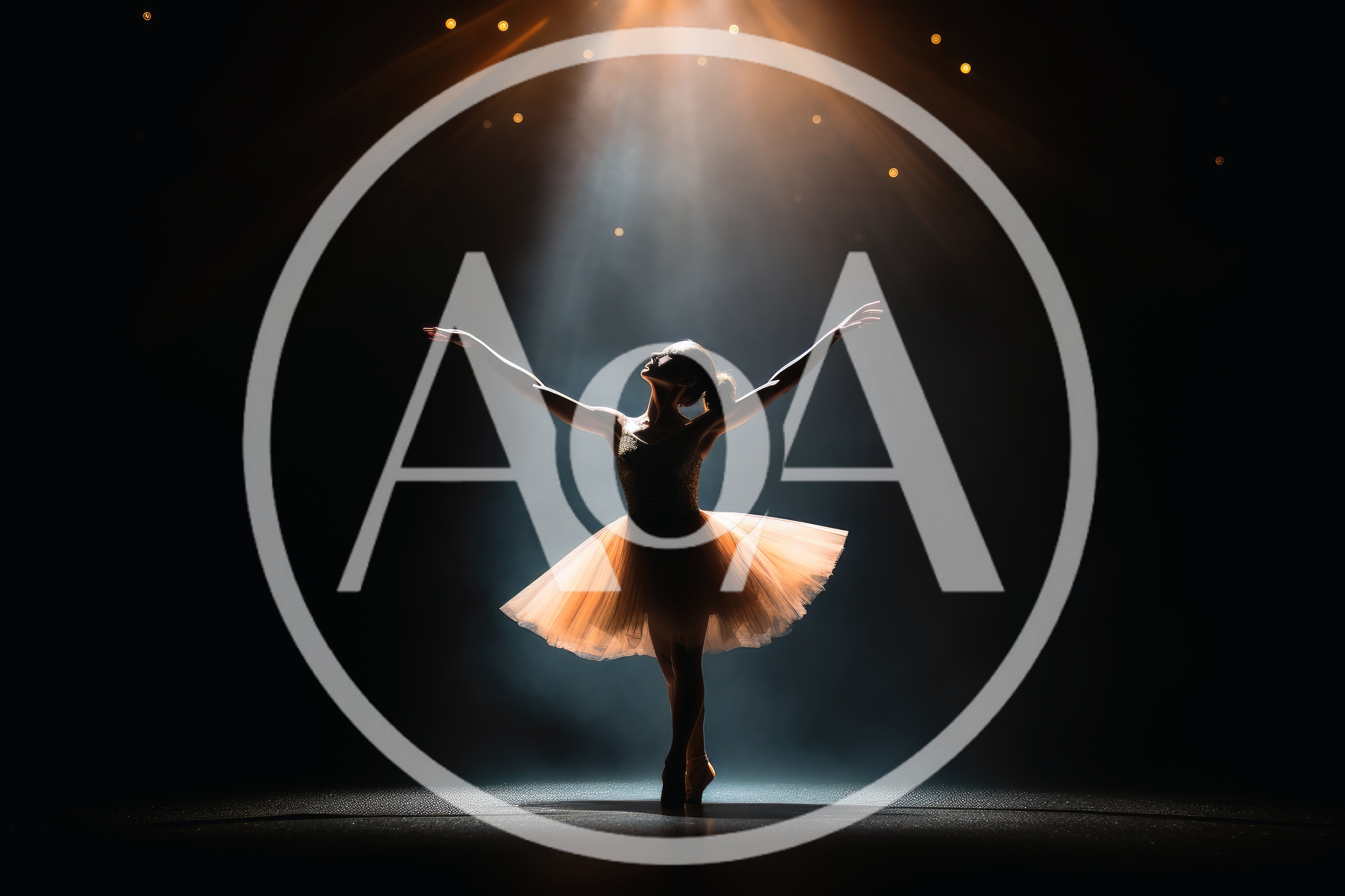 Ballerina Performing Graceful Dance Under Dramatic Spotlight