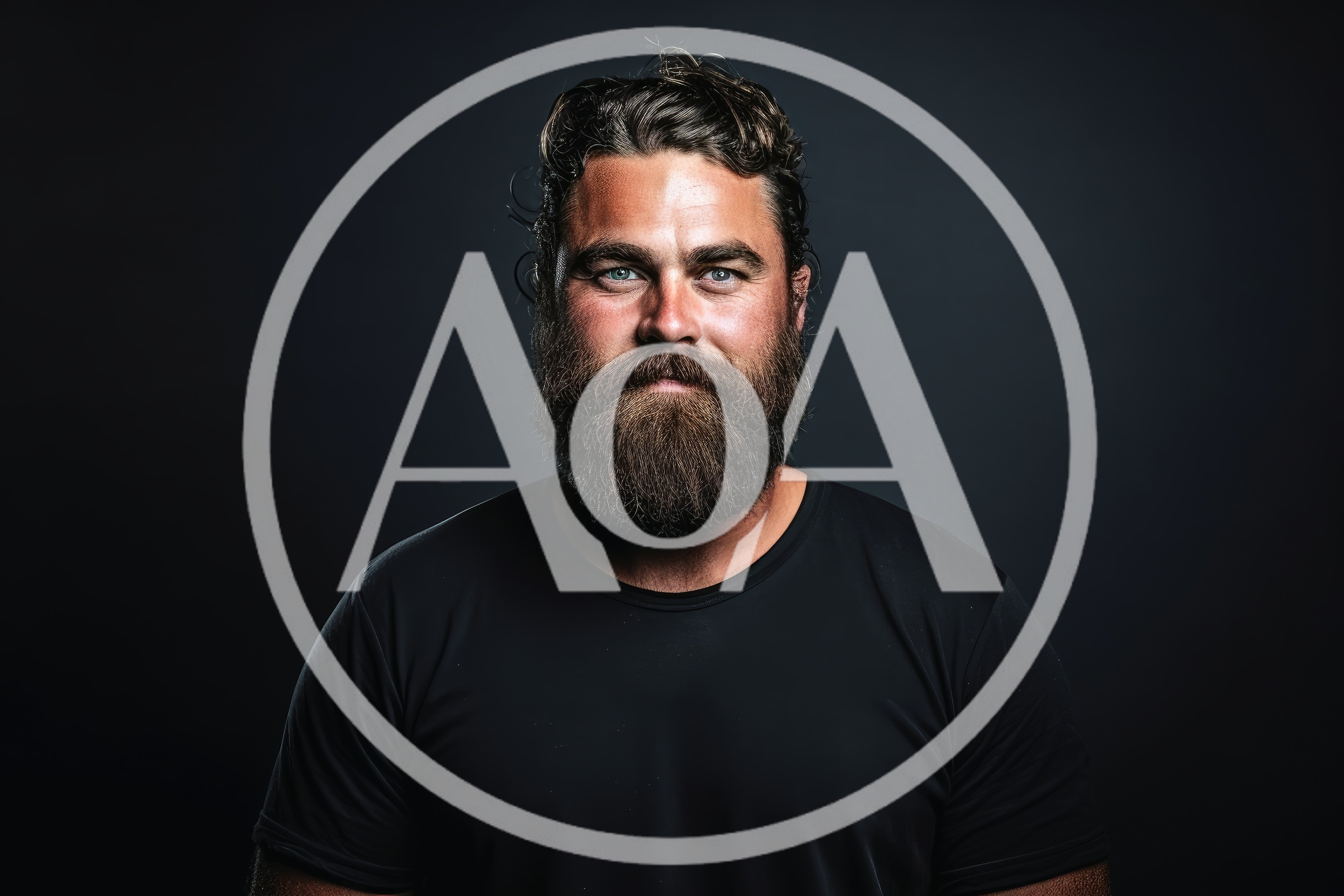 Portrait Of A Bearded Man Against Dark Background