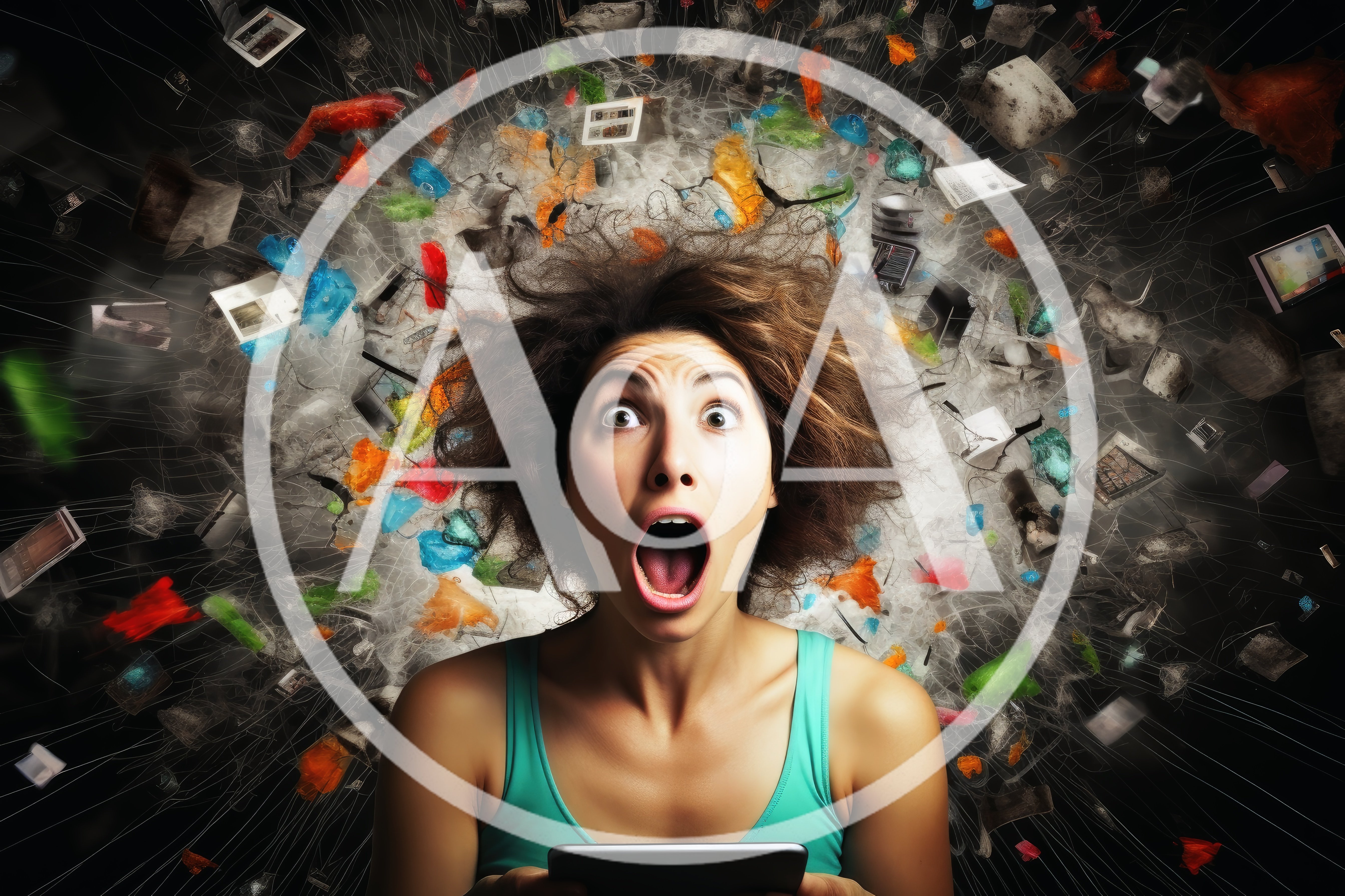 Shocked Woman Looking At Digital Tablet Screen