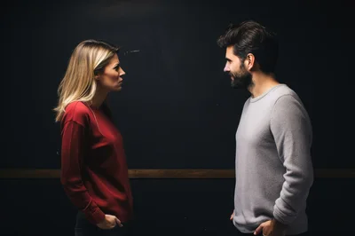 Man and Woman Having a Tense Confrontation