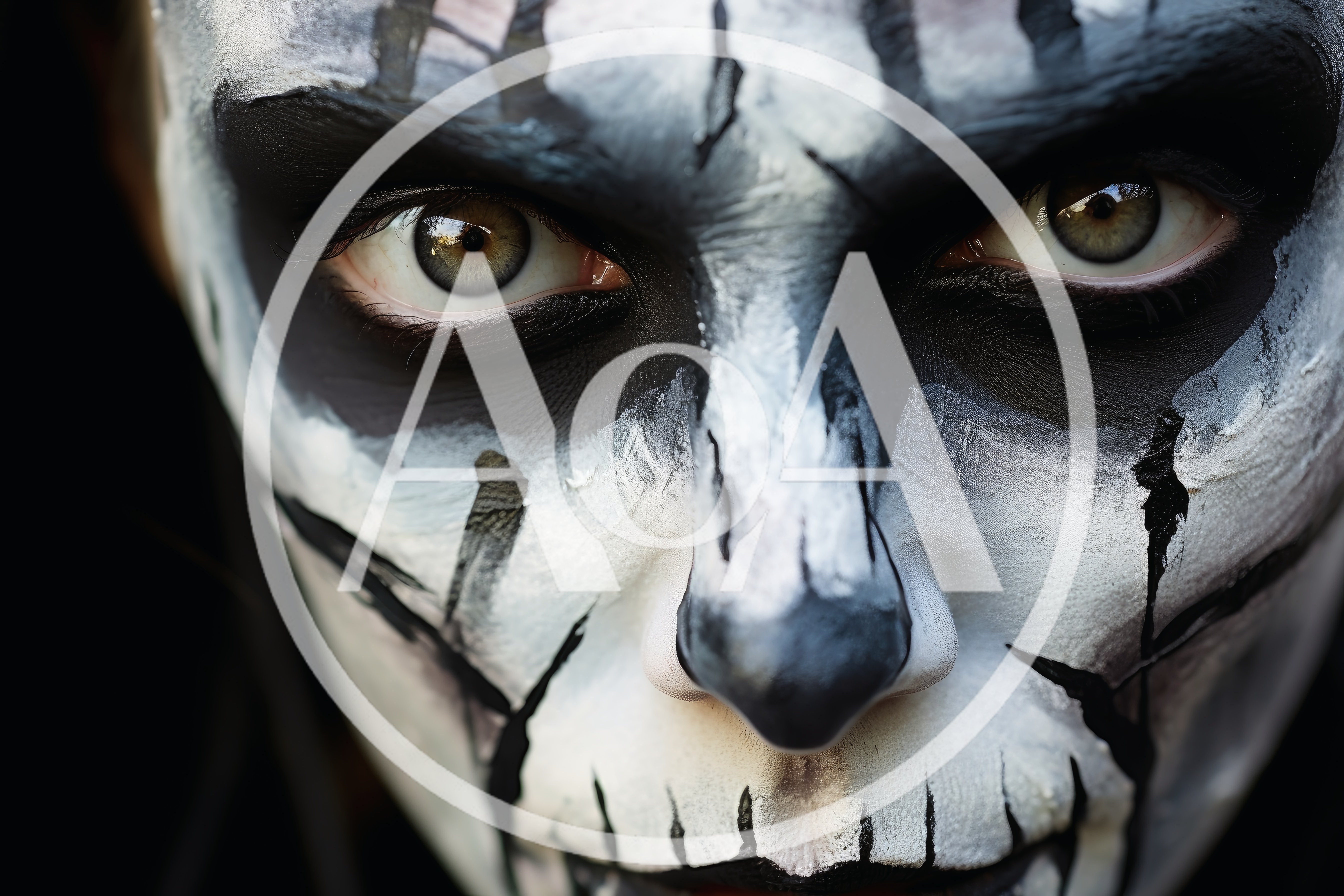 Close Up Portrait Of Person With Creepy Skull Makeup