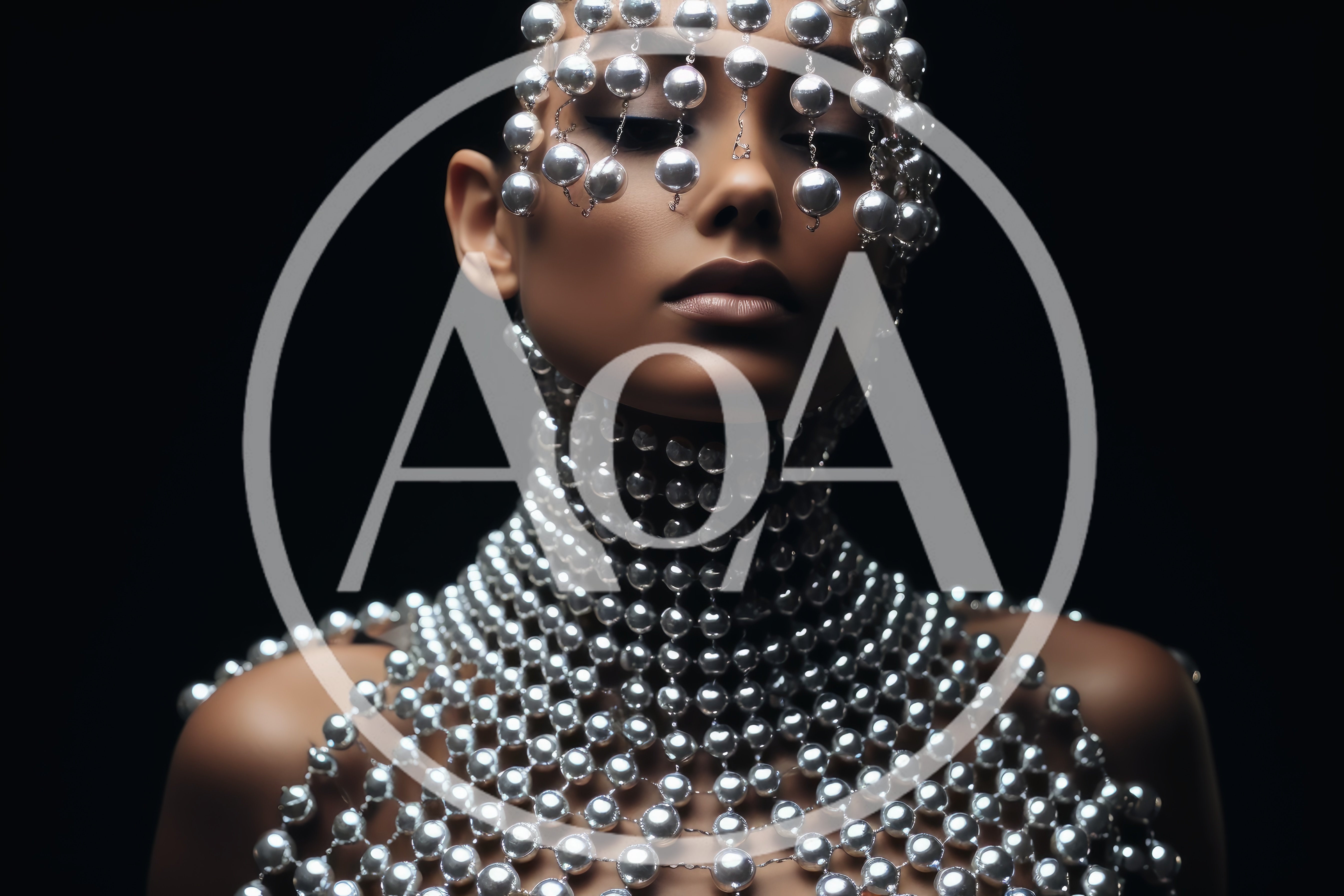 Portrait Of A Woman Adorned In Pearl Jewelry