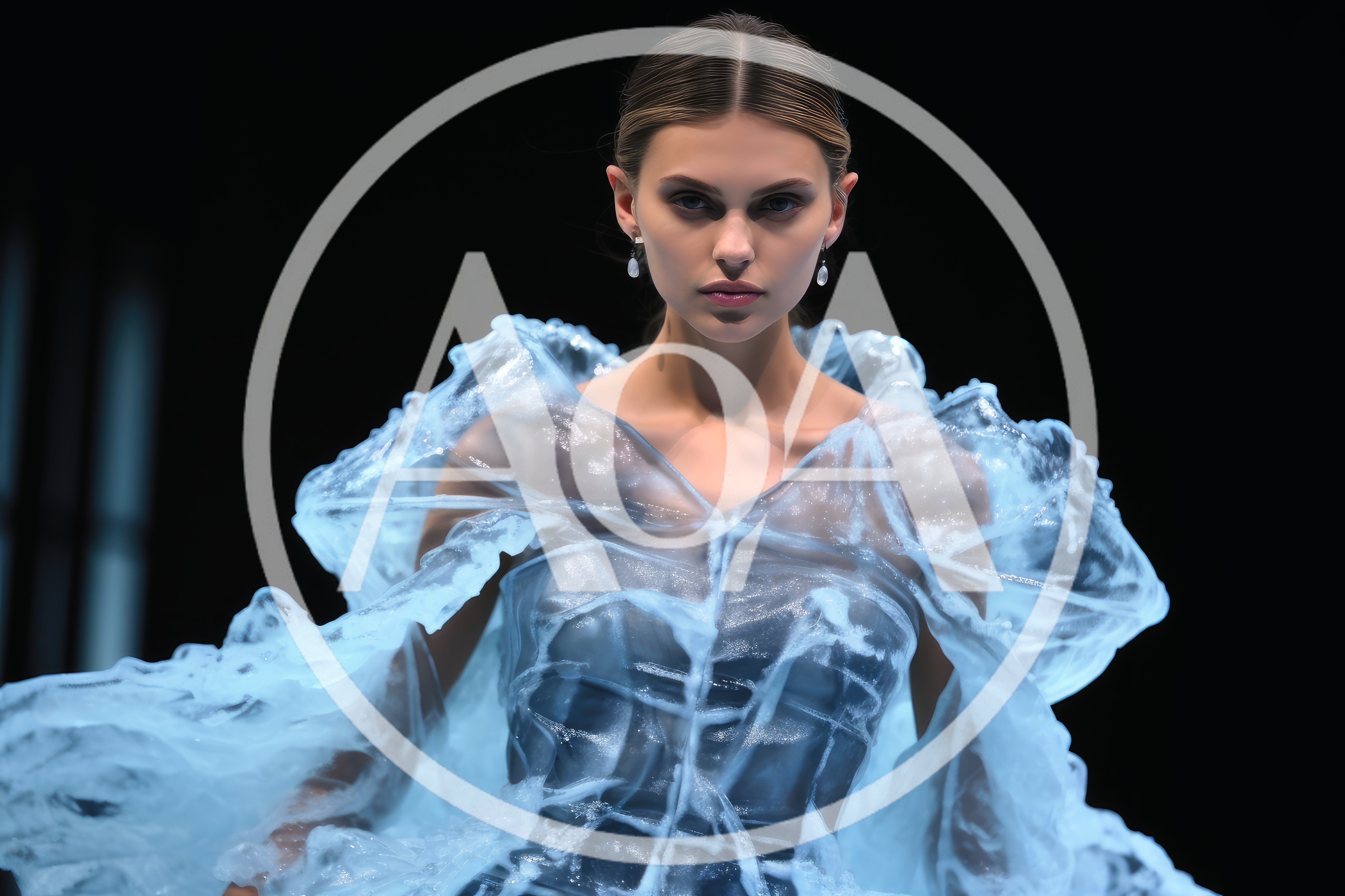 Model Wearing Avant Garde Ice Inspired Fashion