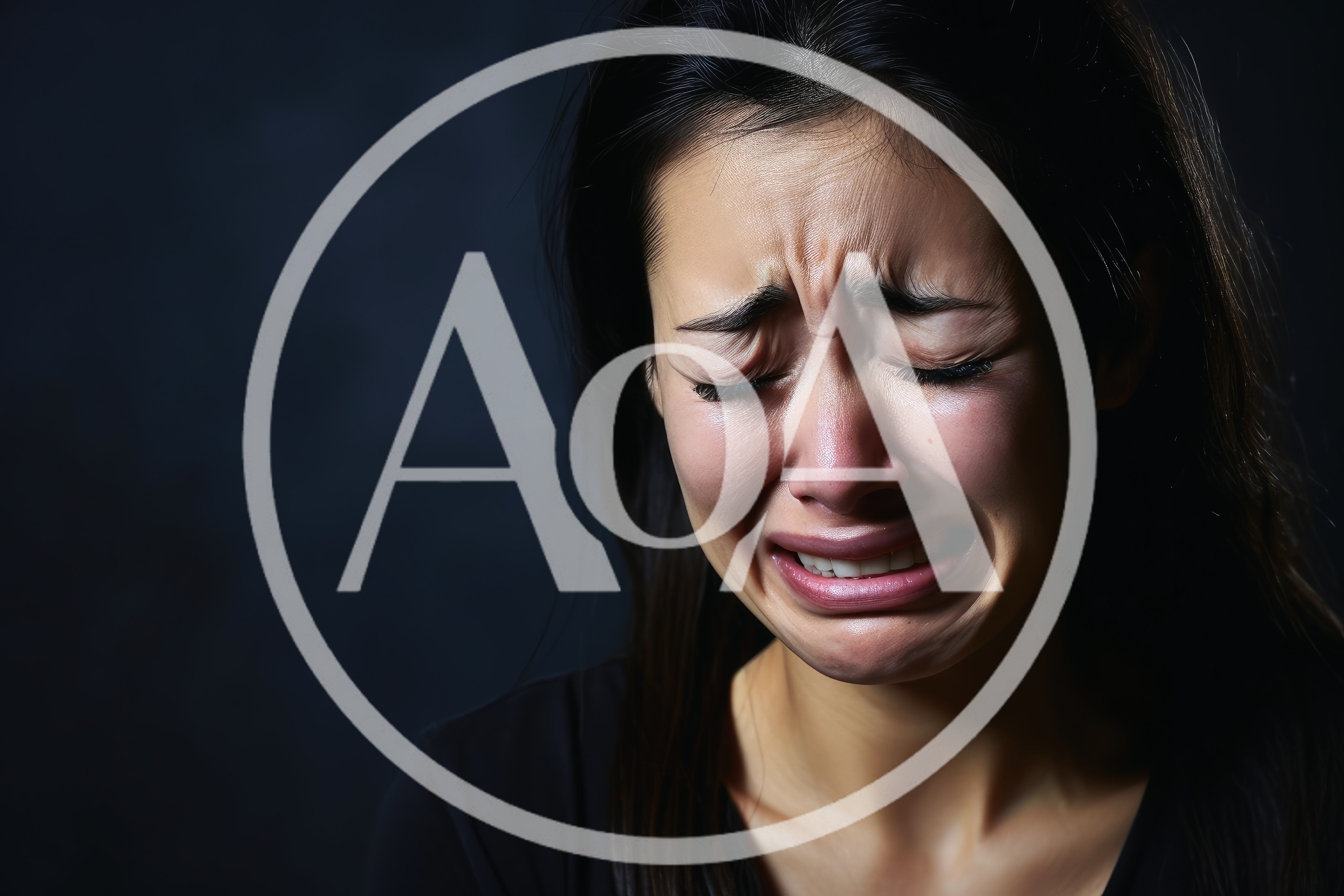 Young Woman Crying With Intense Emotional Expression