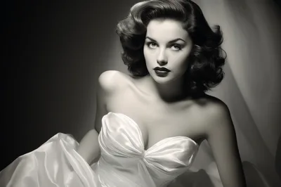 Glamorous Woman In Vintage Hollywood Style Portrait