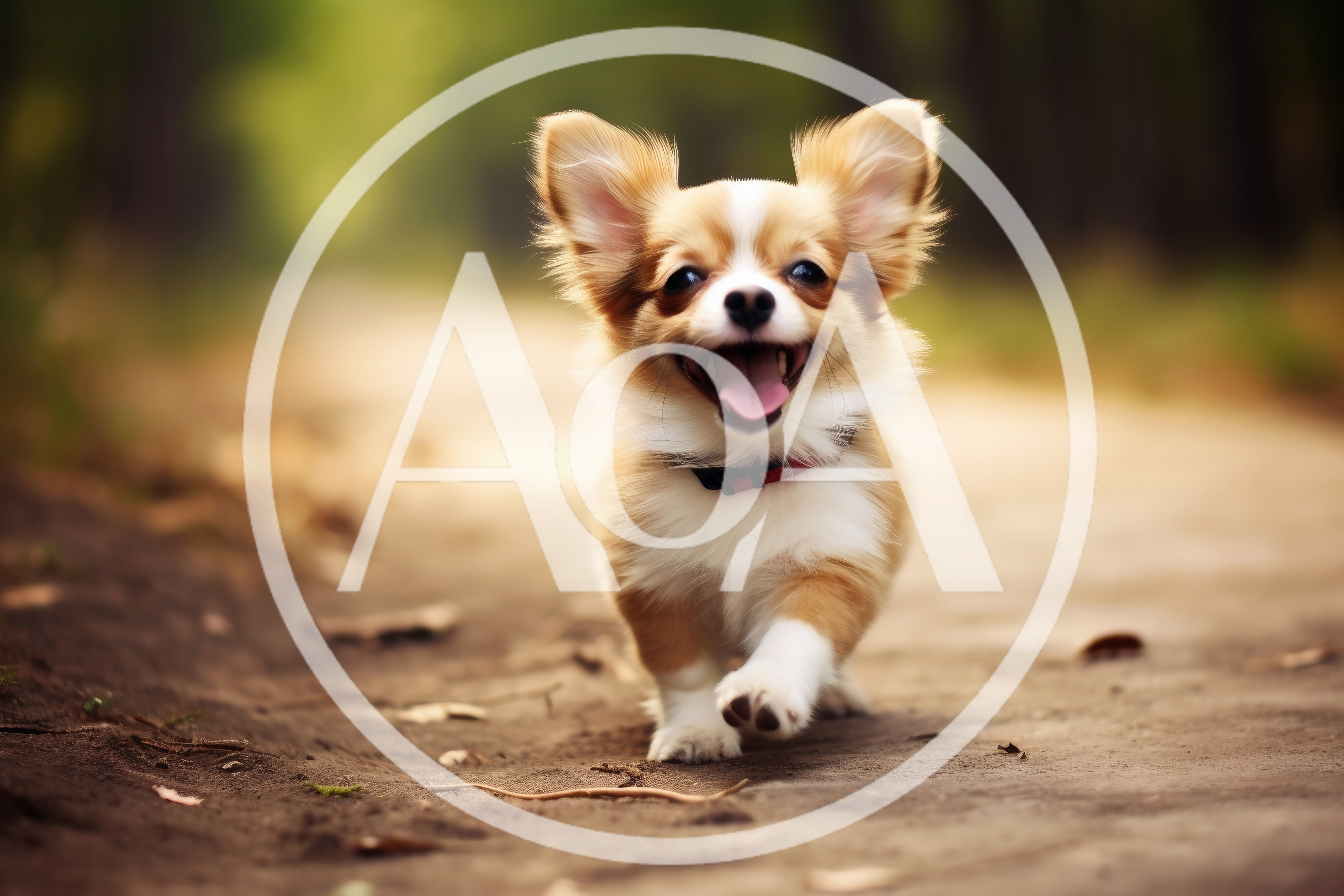 Happy Long Haired Chihuahua Puppy Running Outdoors
