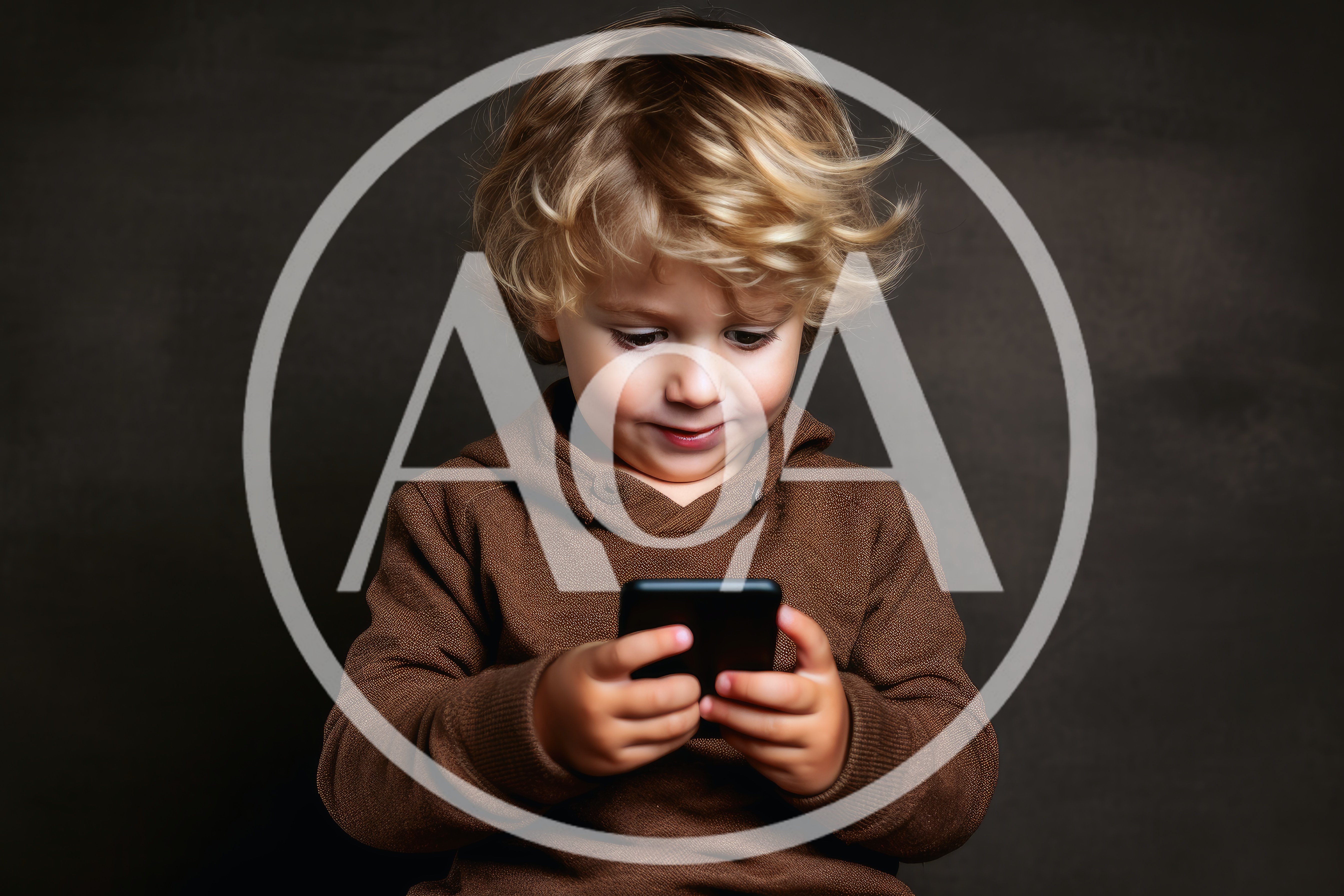 Young Boy Looking At A Smartphone