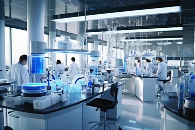 Scientists Working in Modern High Tech Laboratory
