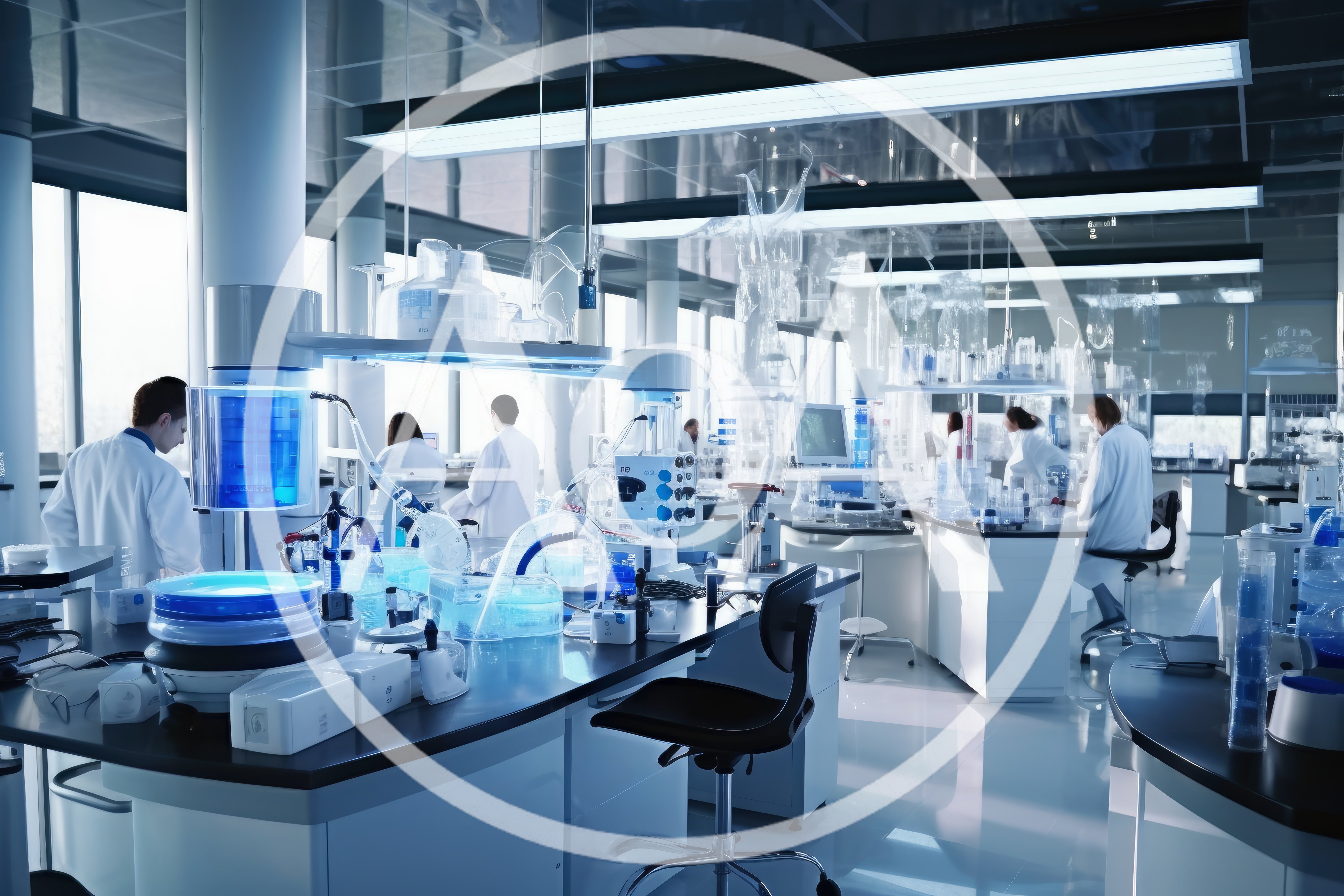 Scientists Working in Modern High Tech Laboratory