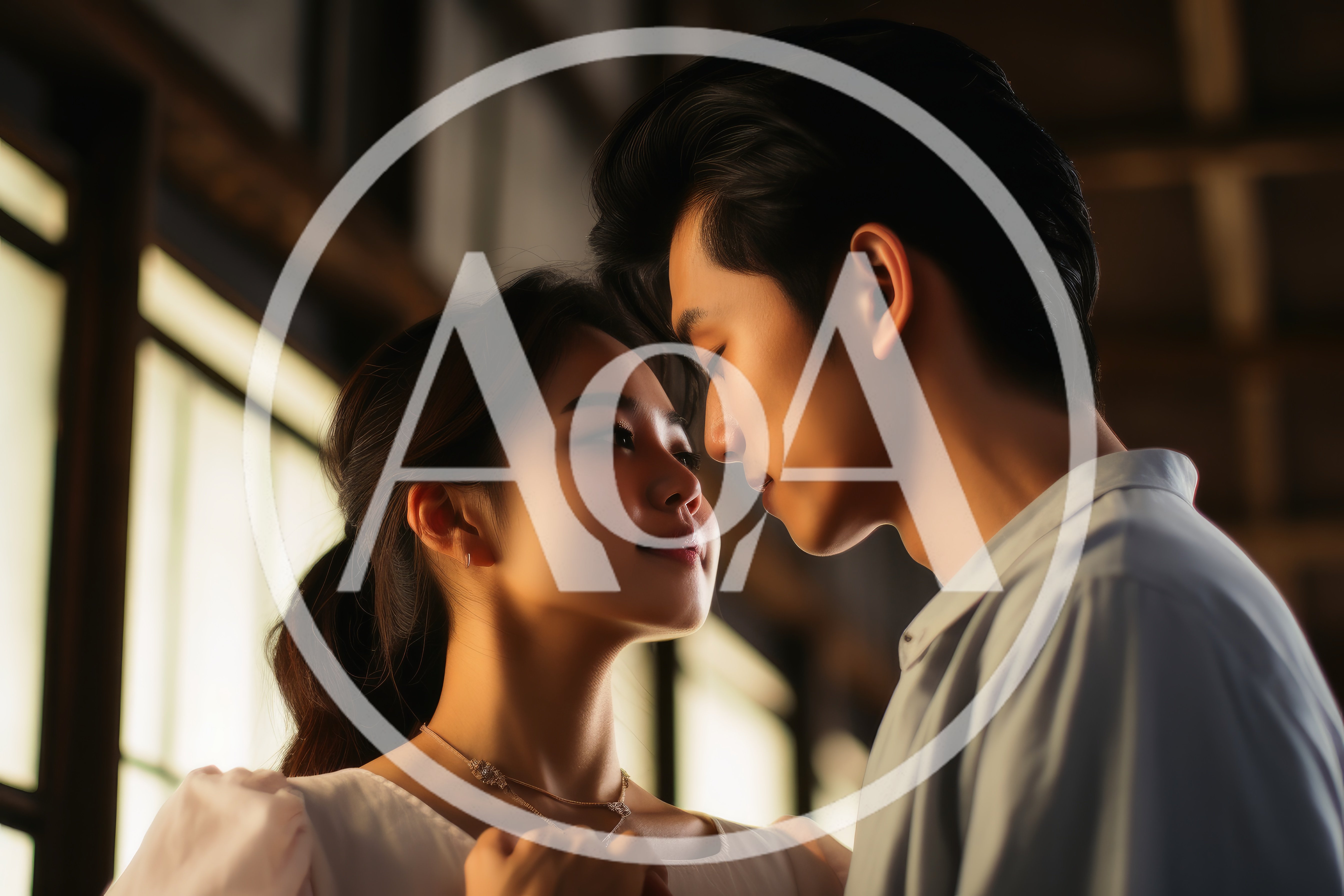 Young Asian Couple Sharing An Intimate Romantic Moment