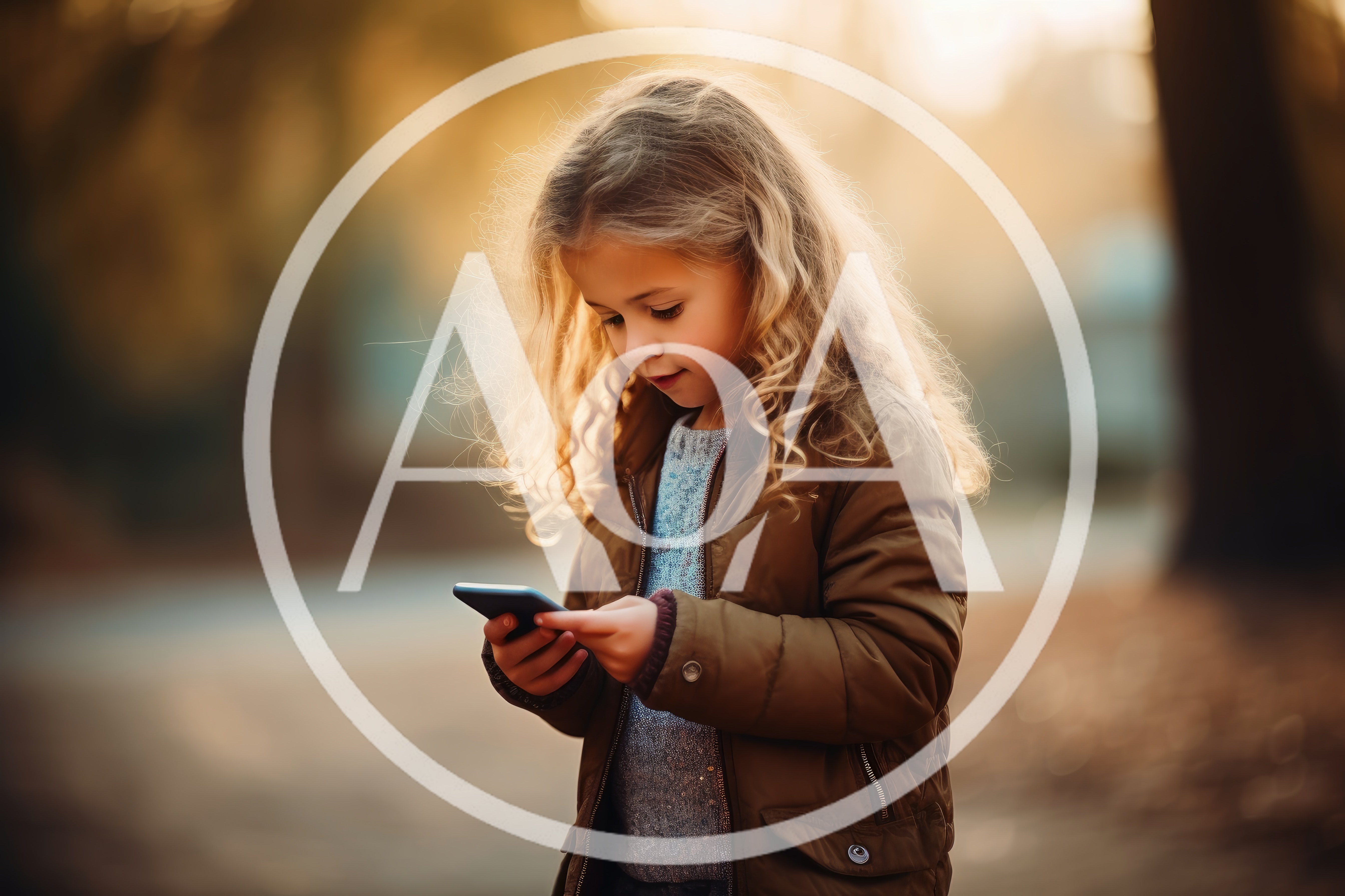 Young Girl Using Smartphone Outdoors