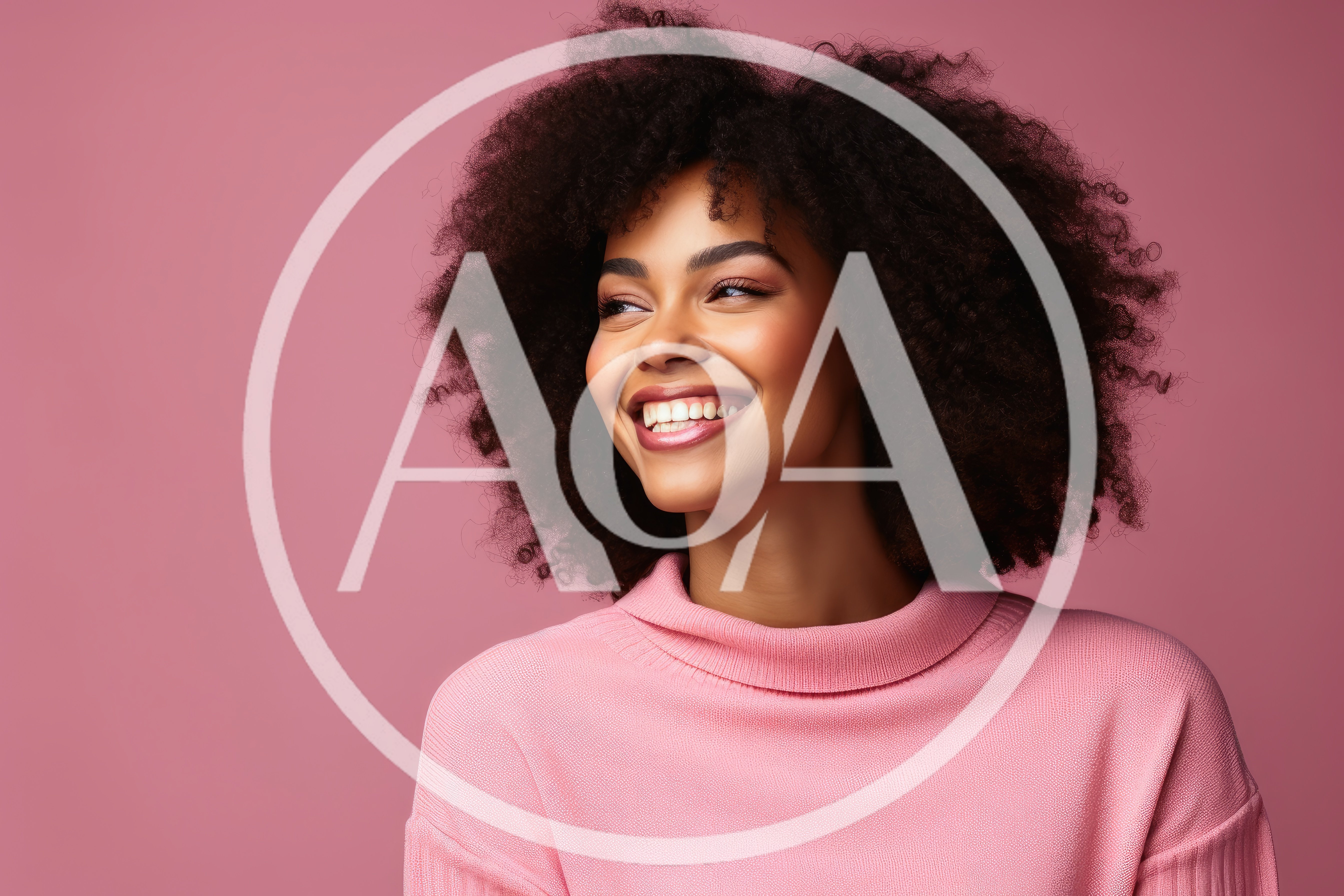 Portrait Of A Smiling Woman With Afro Hair