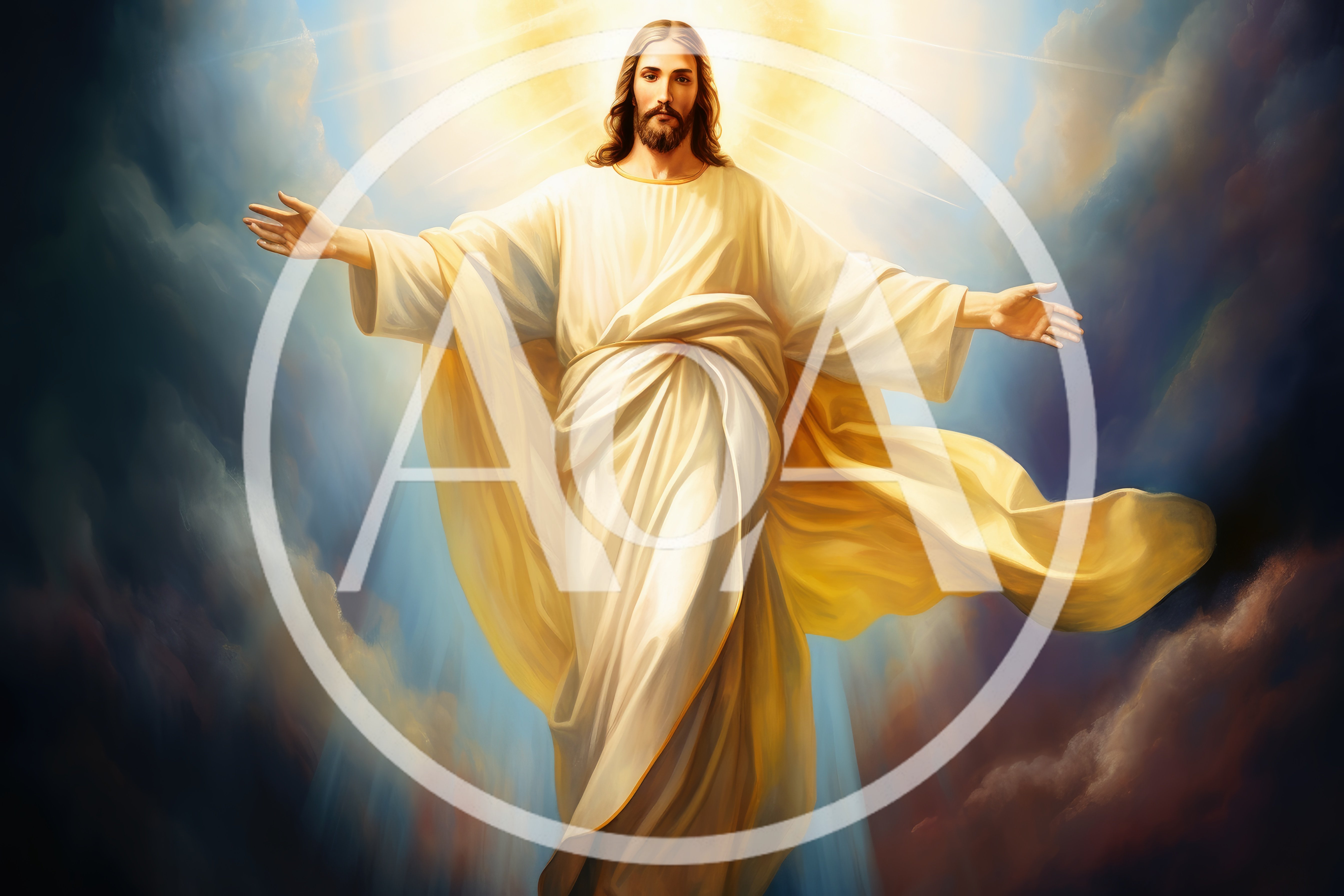 Jesus Christ Ascending In Radiant Light