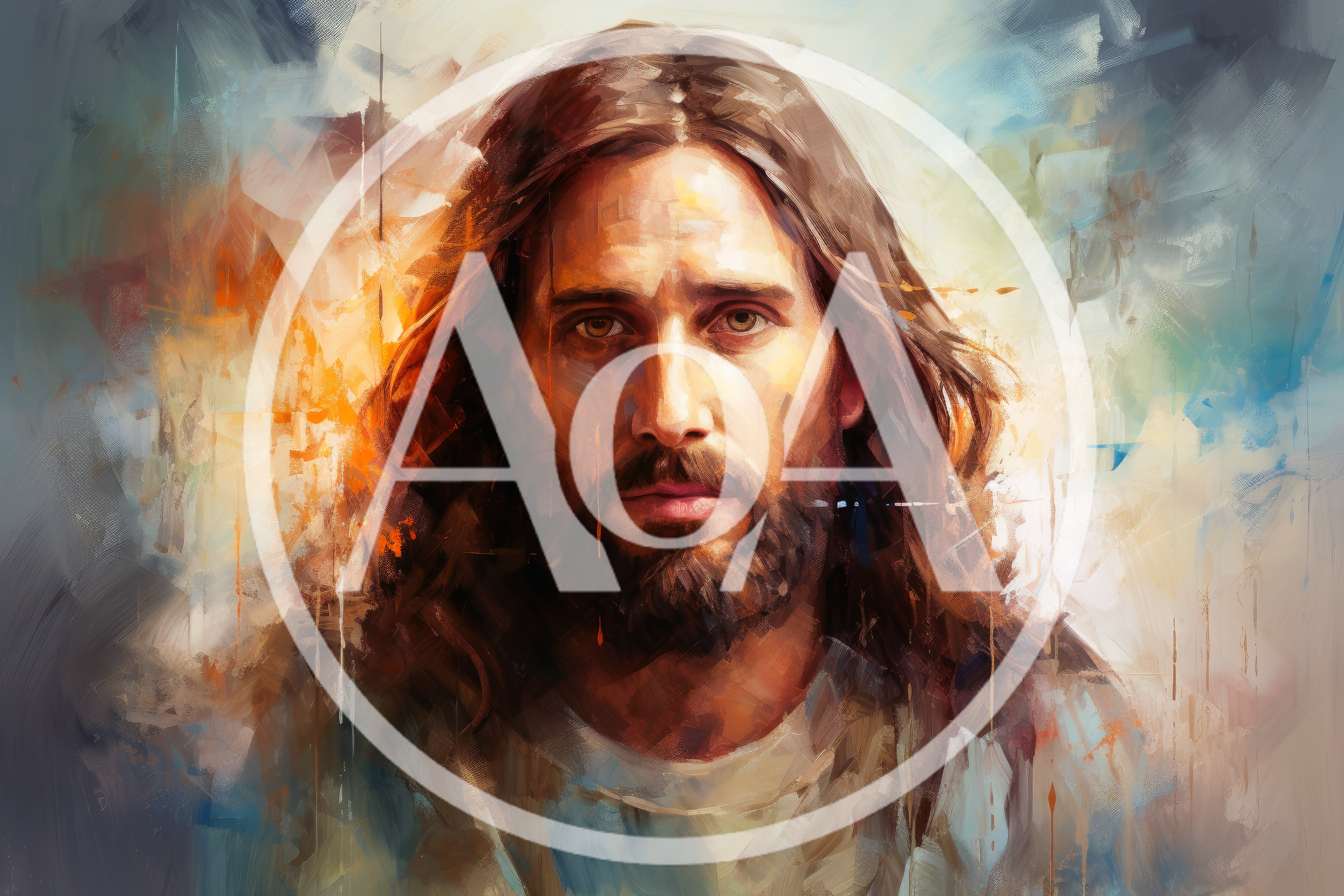 Portrait Of Jesus Christ With Artistic Brushstroke Background