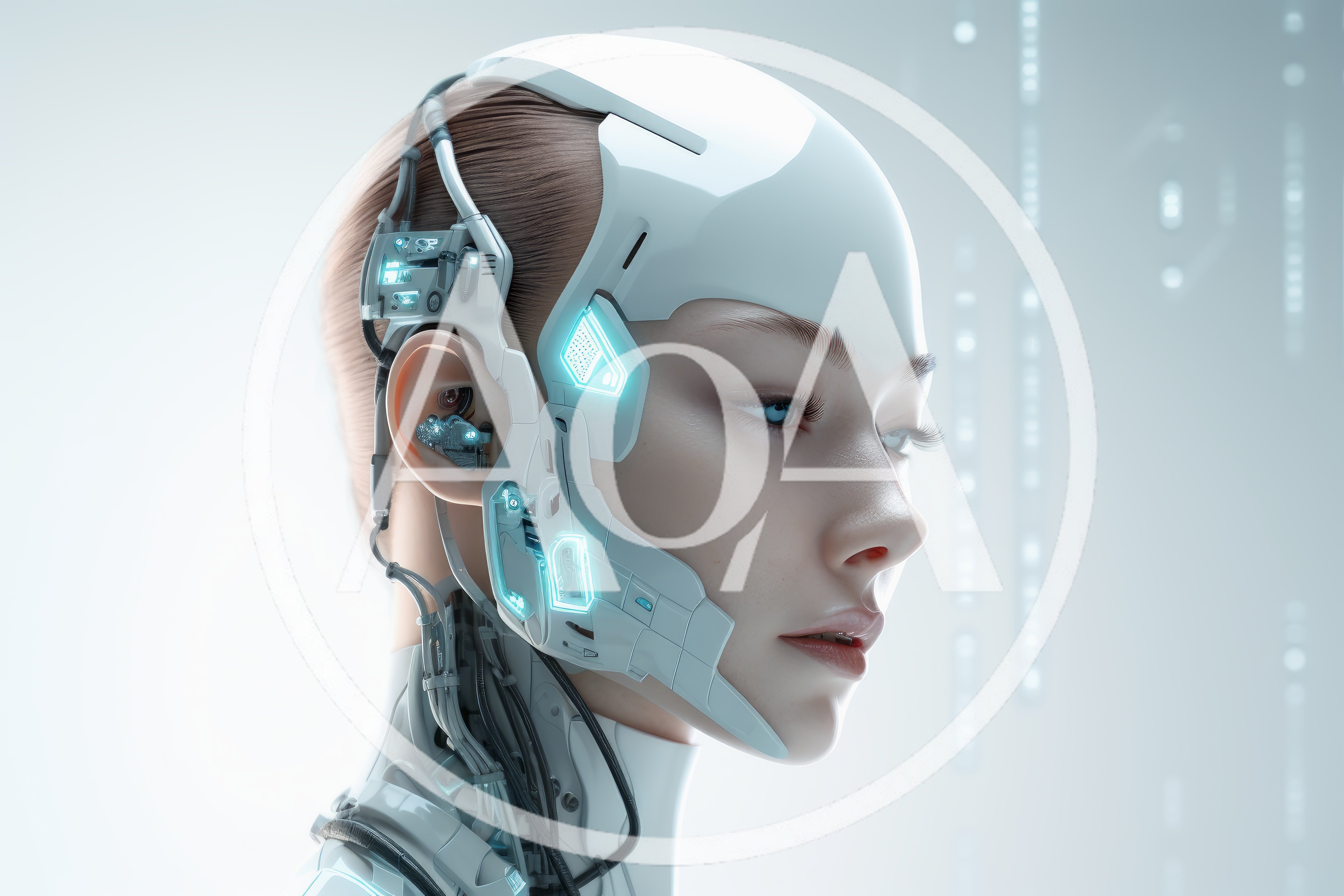 Cyborg Woman With Futuristic Cybernetic Facial Implants