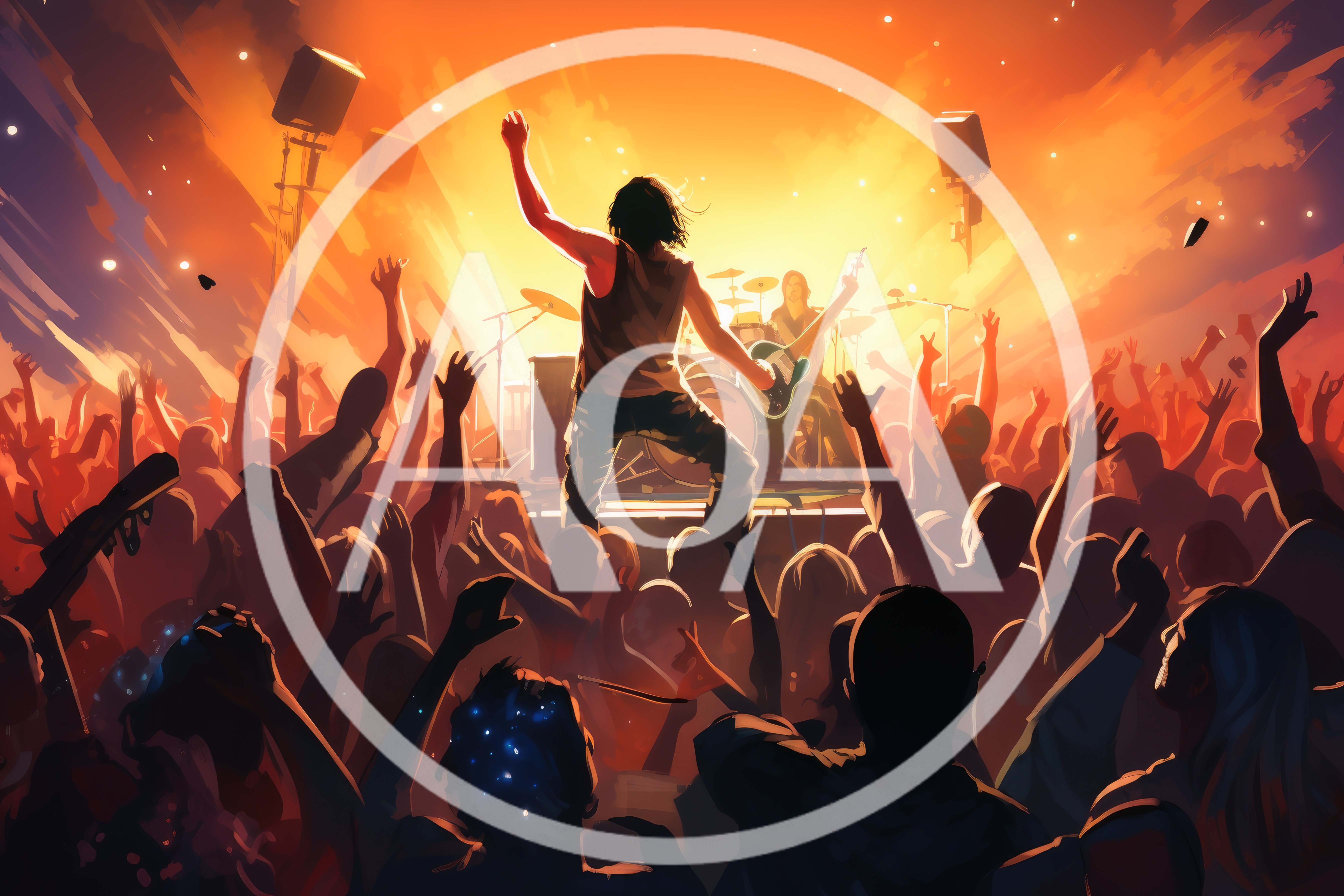 Rock Concert Performance With Energetic Crowd