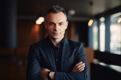 Professional Businessman Standing With Arms Crossed