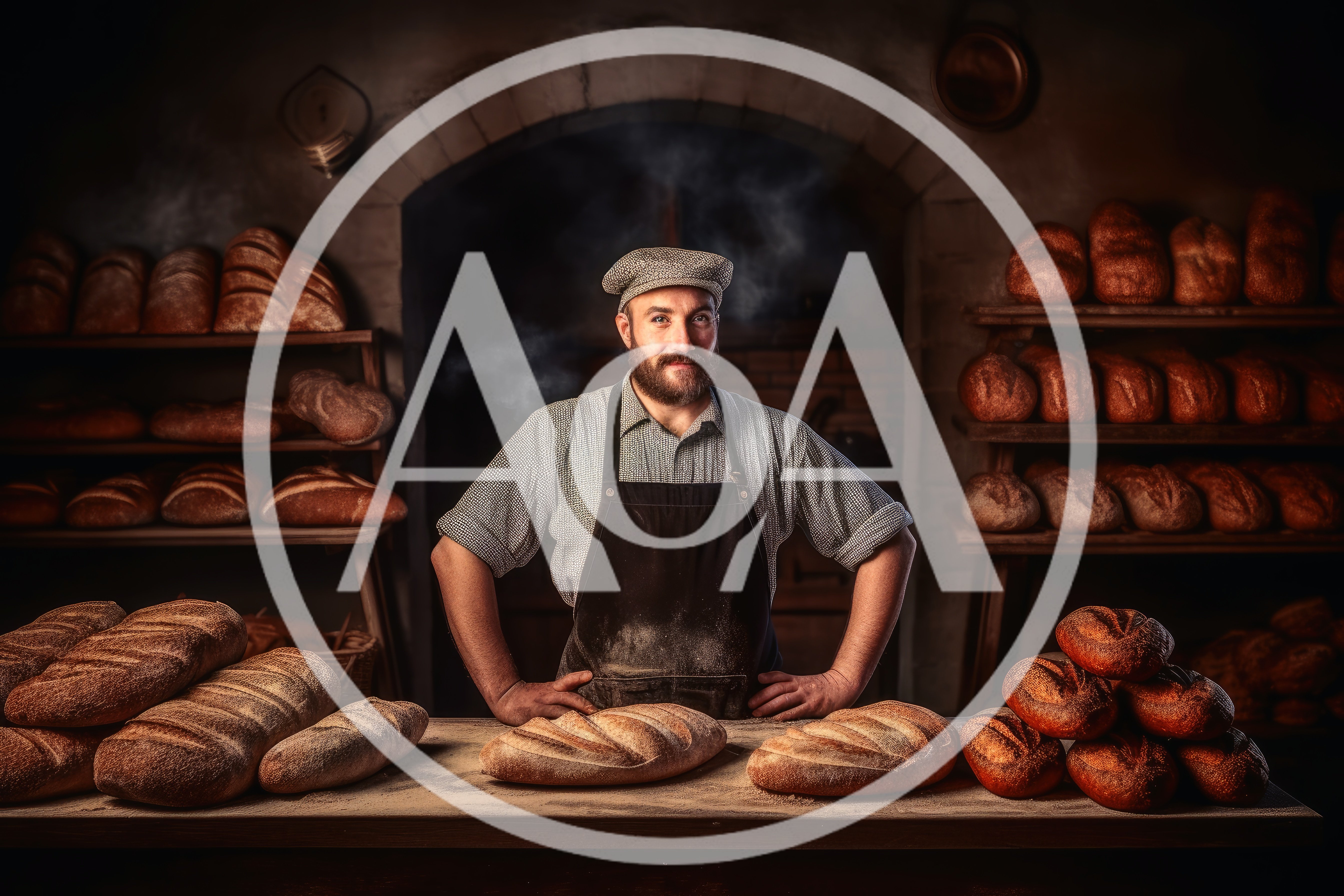 Professional Baker Standing In A Traditional Rustic Bakery