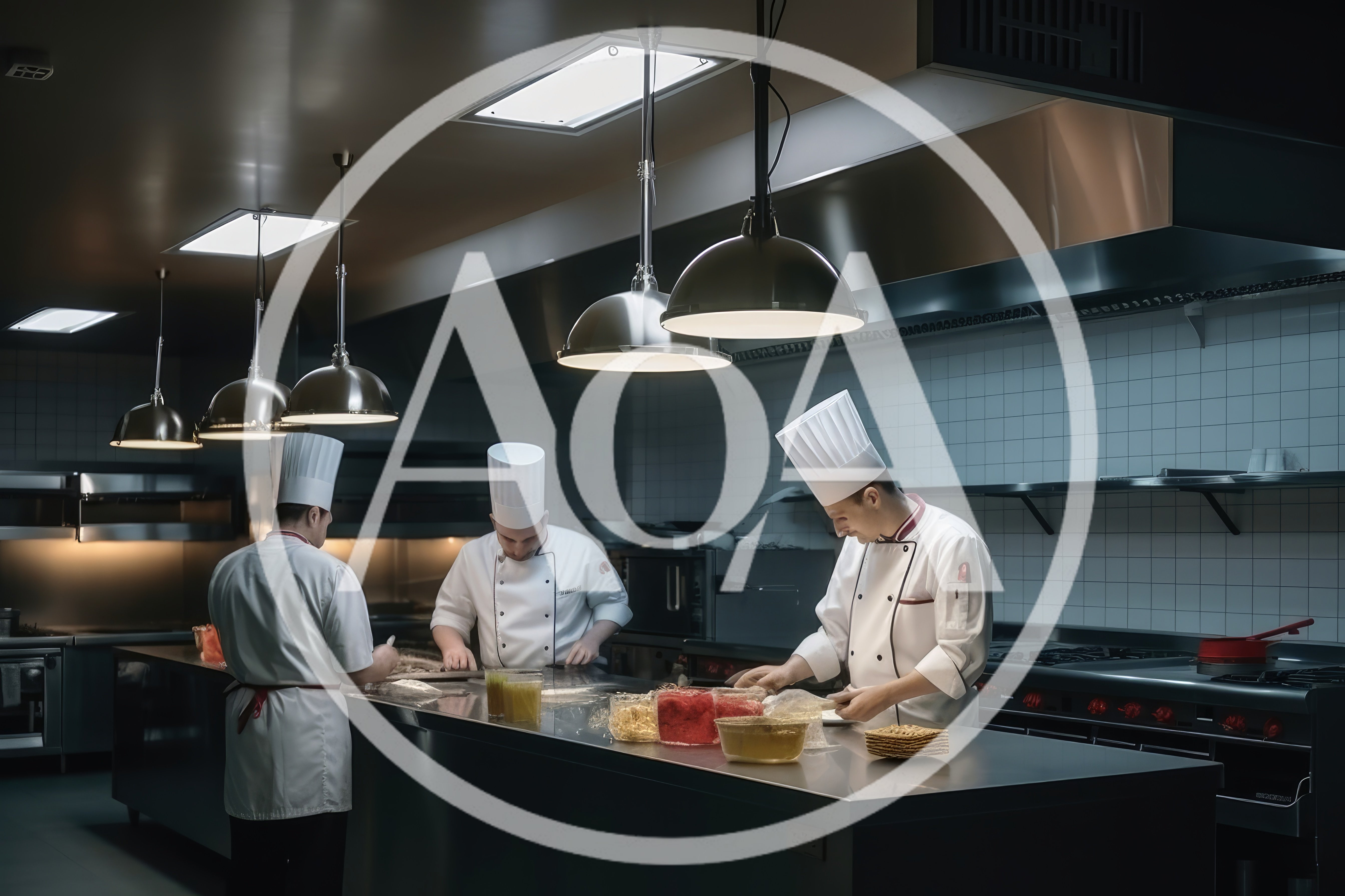 Professional Chefs Preparing Food In A Commercial Kitchen
