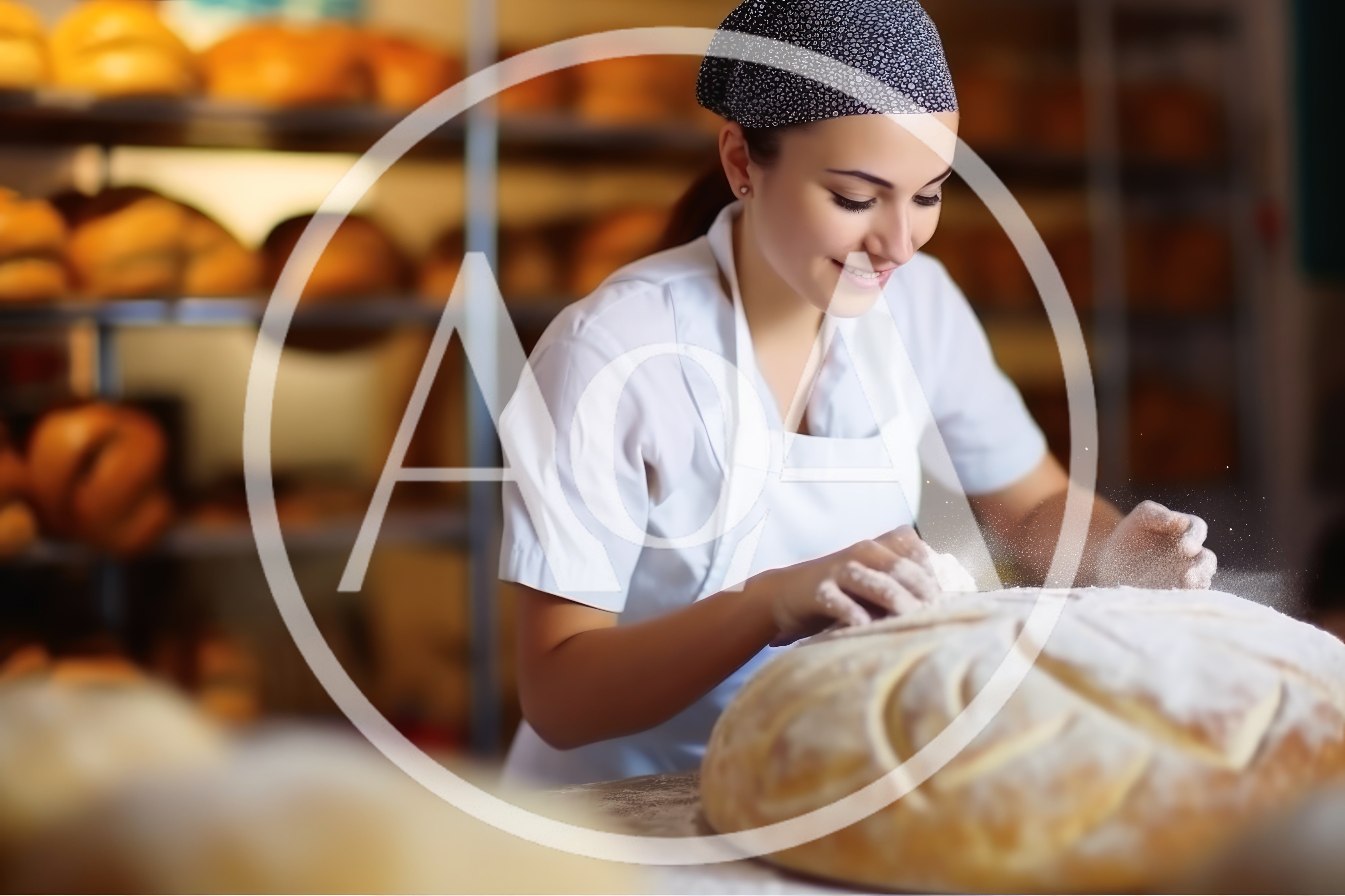 Female Baker Preparing Fresh Sourdough Bread In Bakery