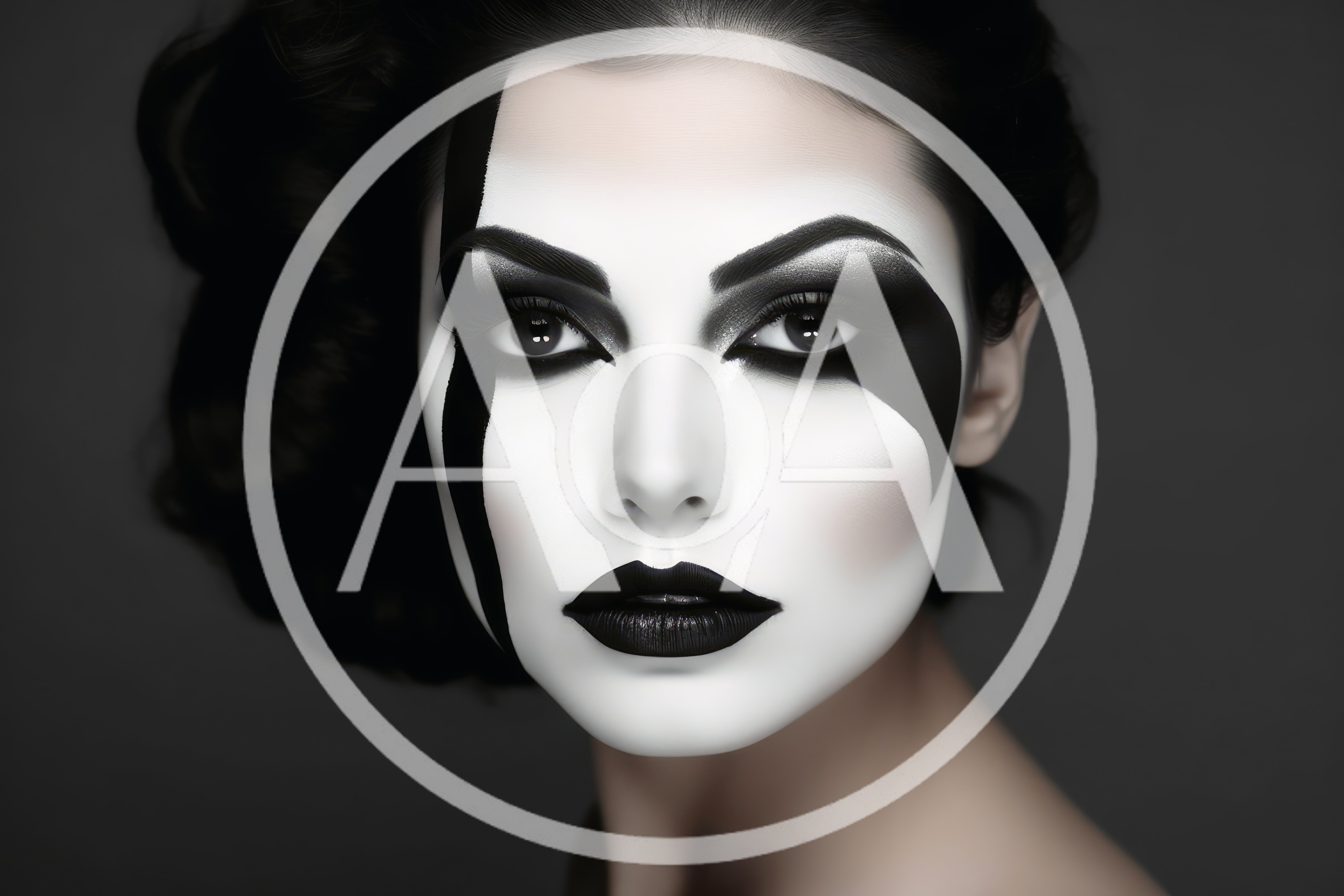 Portrait Of A Woman With Dramatic Black And White Makeup