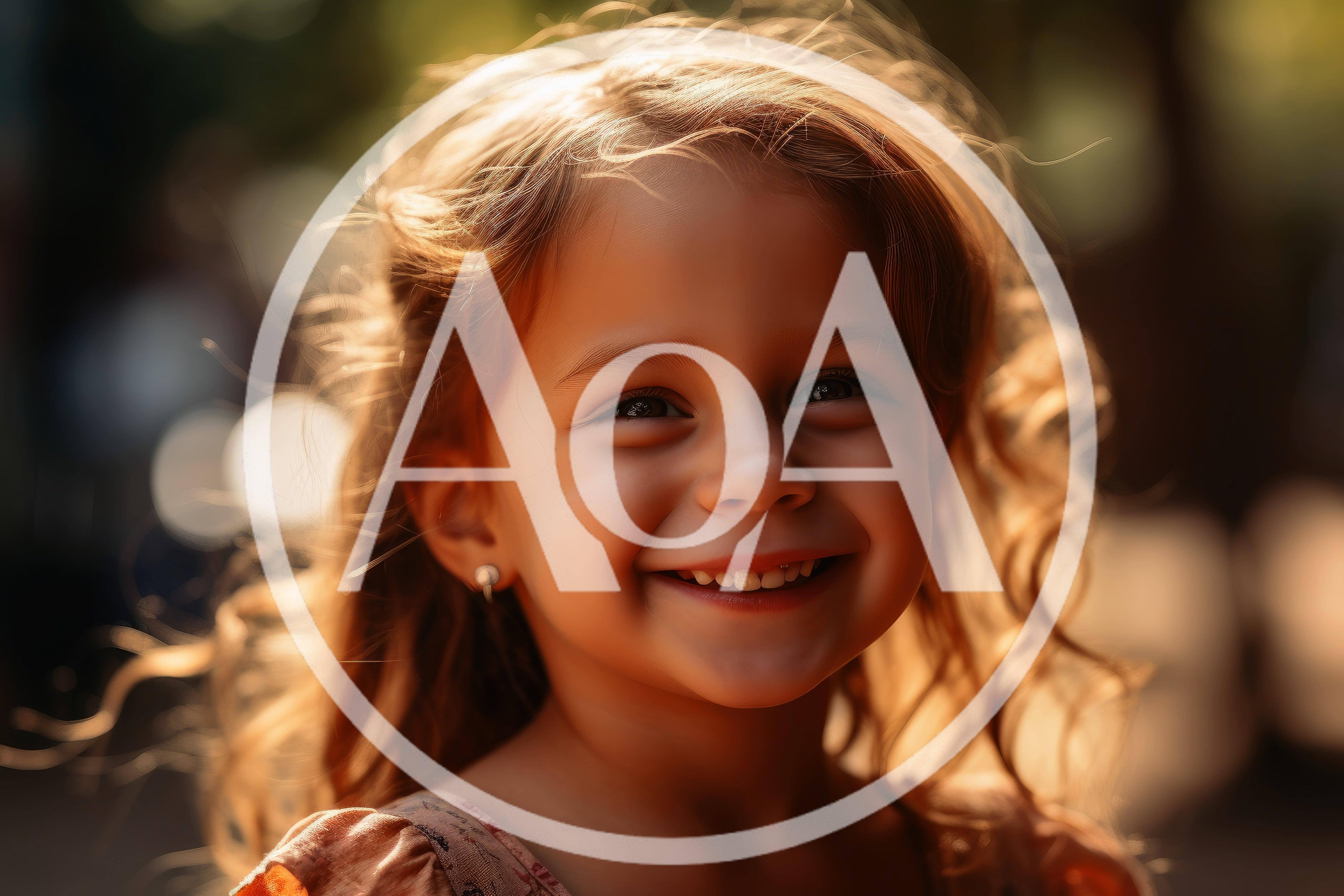 Portrait Of A Smiling Young Girl In Golden Hour