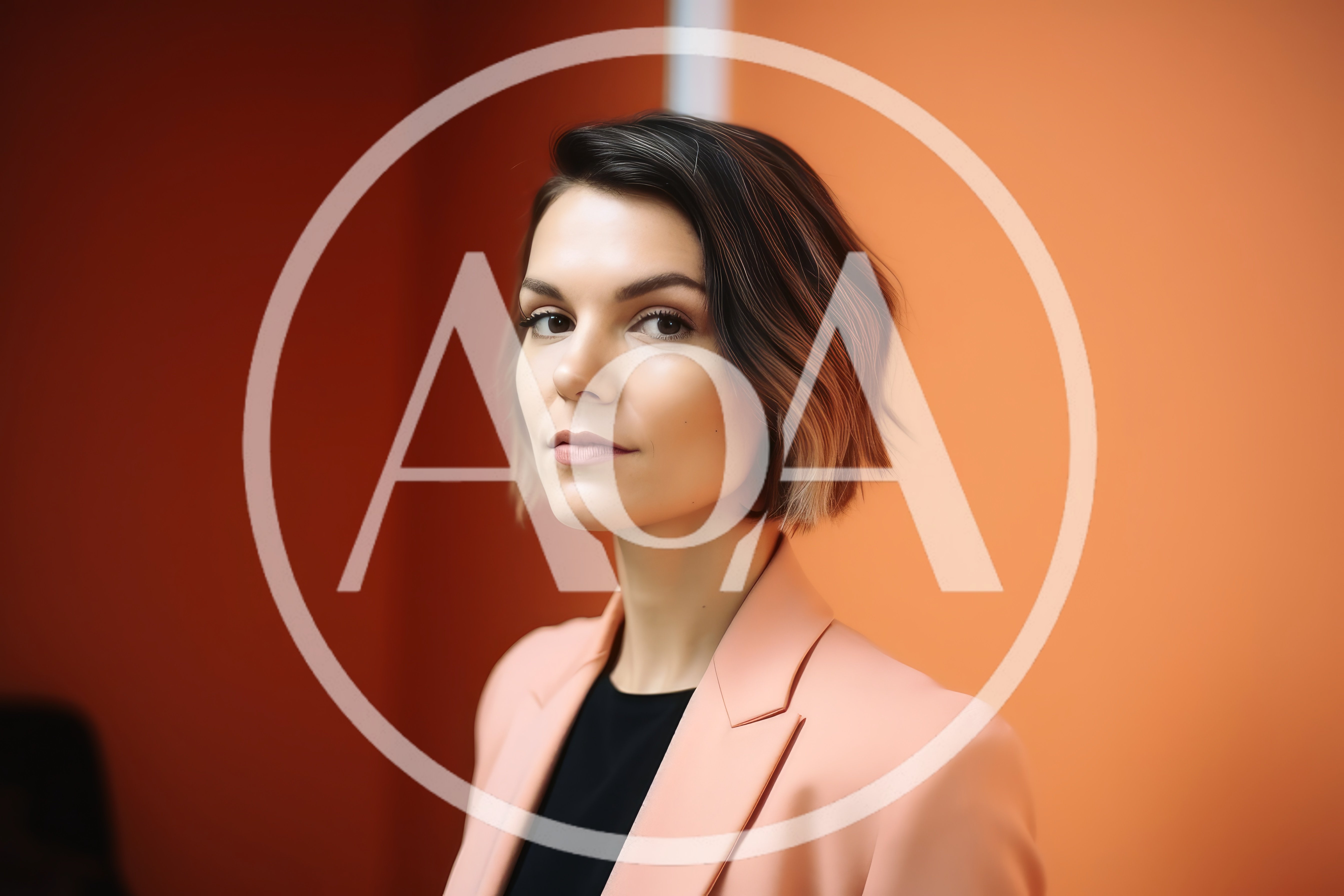 Professional Woman With Short Hair In Peach Blazer