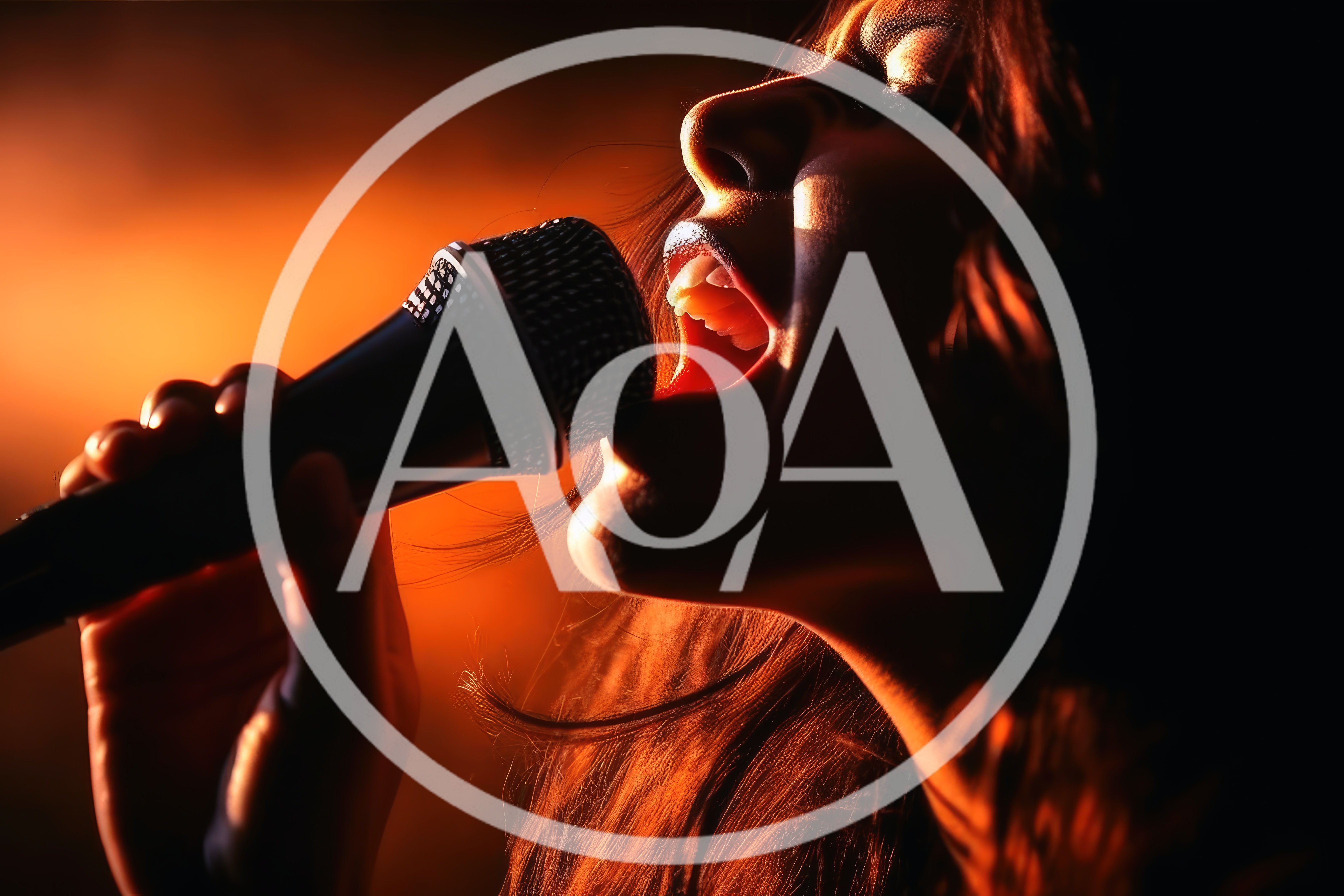Female Singer Performing With Microphone On Stage