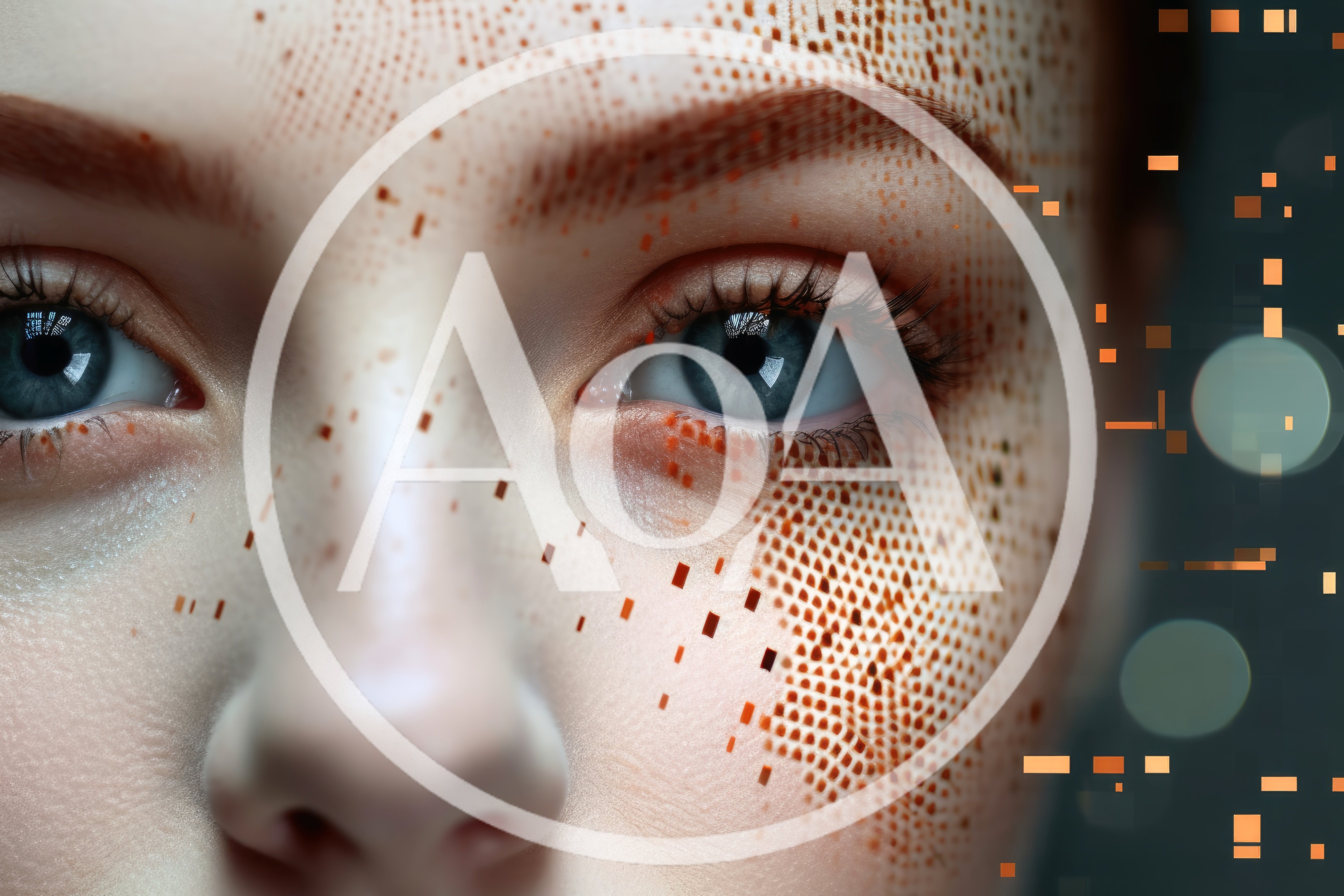 Close Up Portrait Of A Woman With Digital Glitch Skin Effect