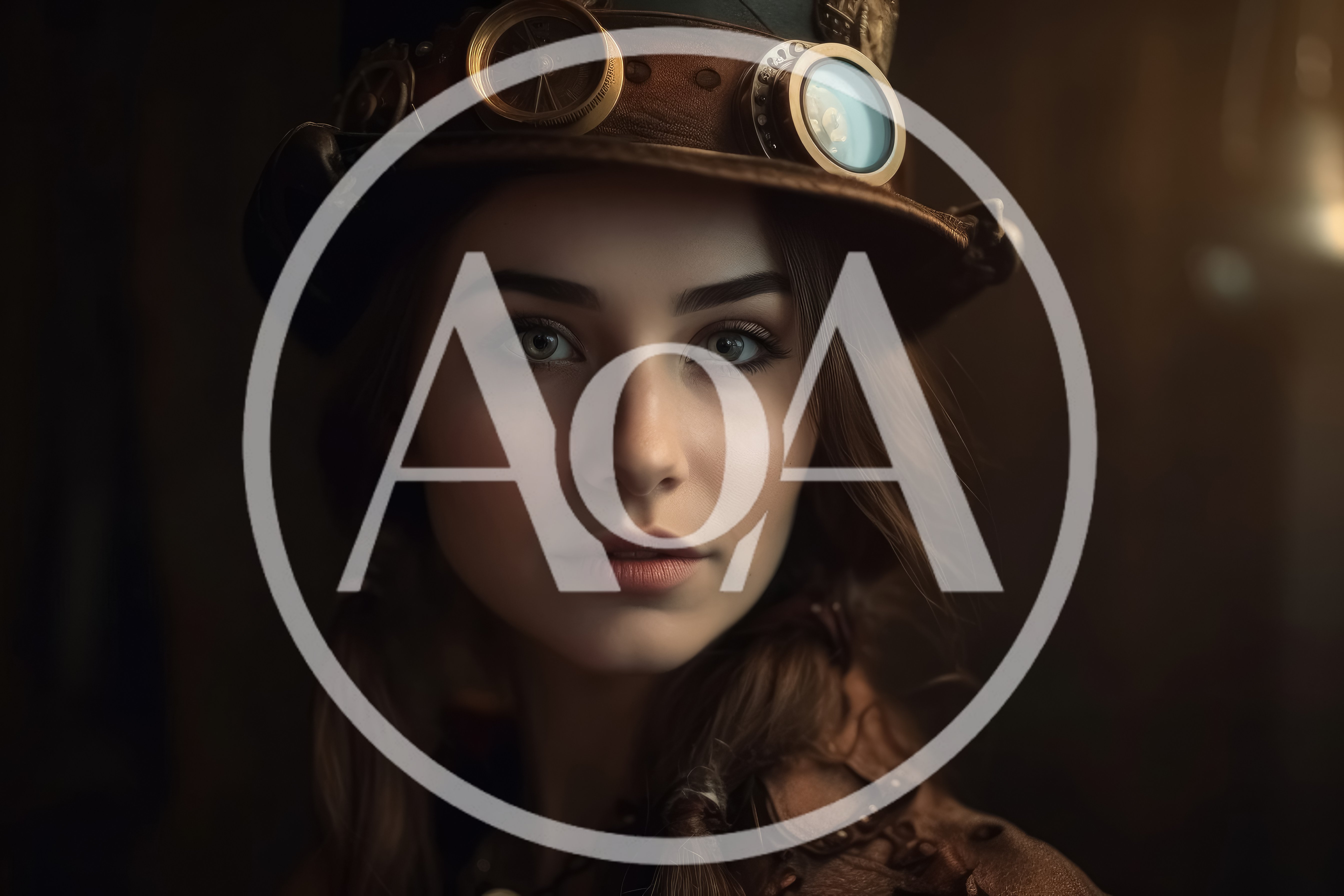 Portrait Of A Young Woman Wearing Steampunk Goggles