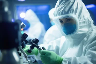 Scientist Working In A High Security Laboratory