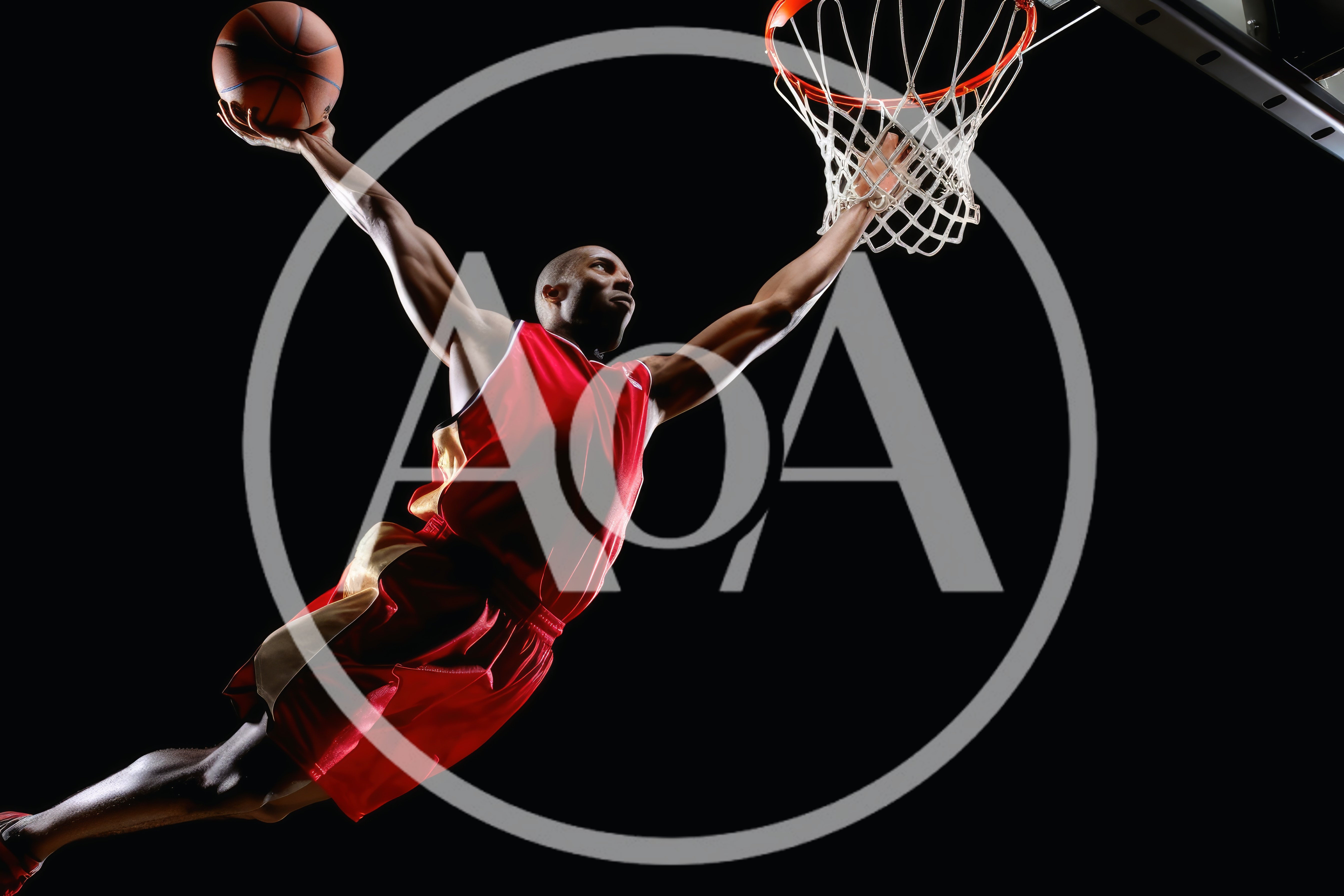Professional Basketball Player Performing A Powerful Slam Dunk