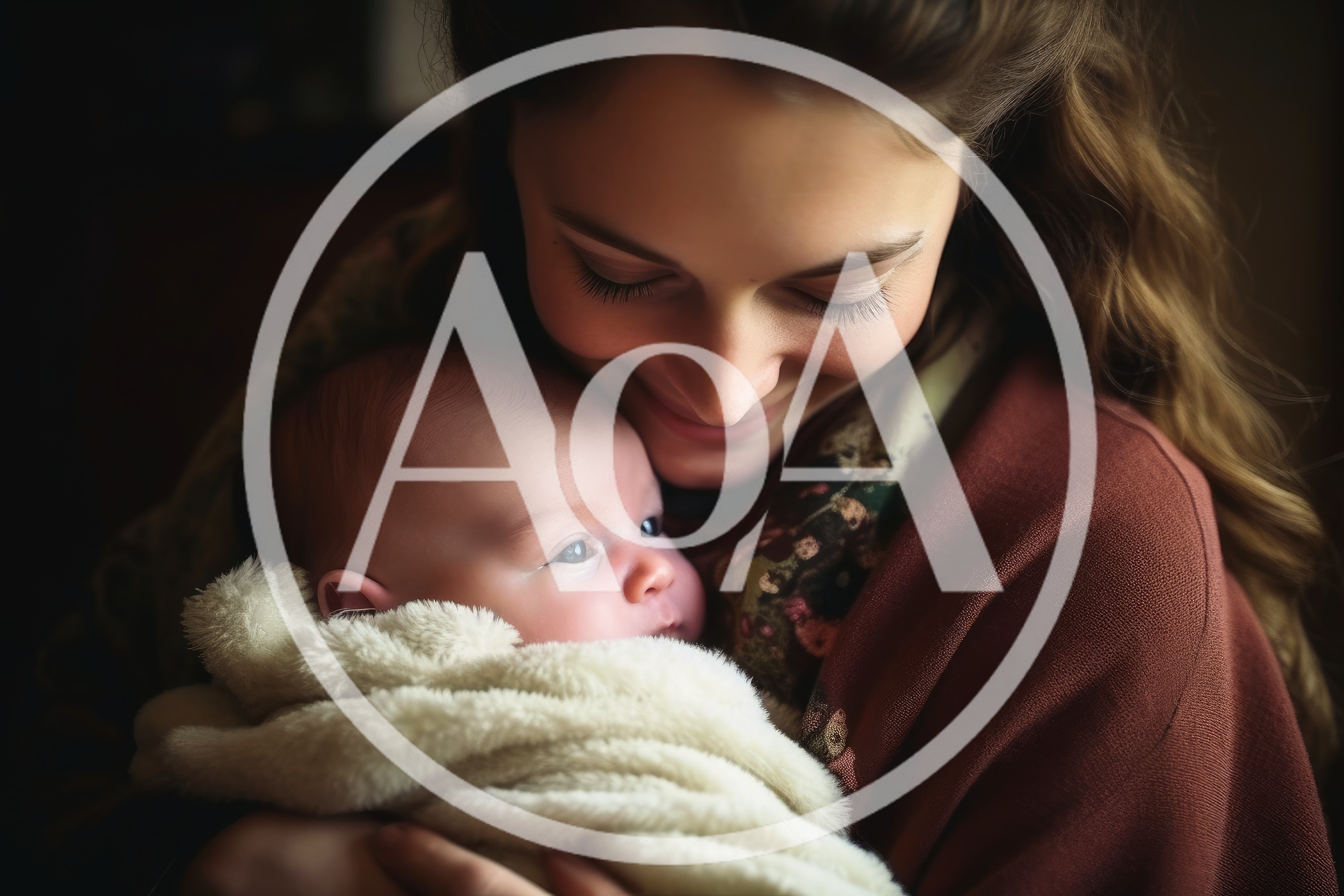 Mother Holding Her Newborn Baby In A Warm Embrace