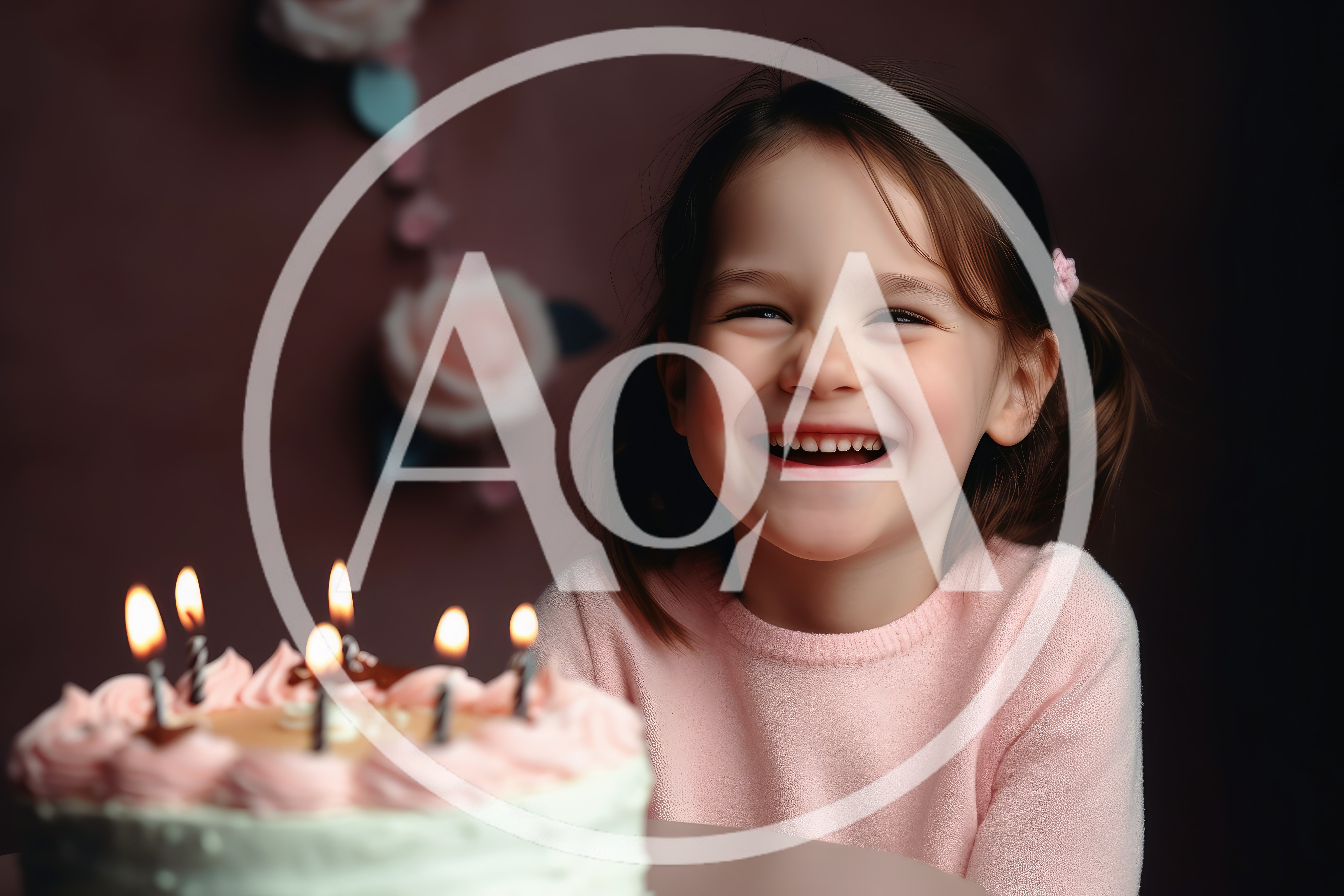 Happy Little Girl Celebrating Birthday With Cake