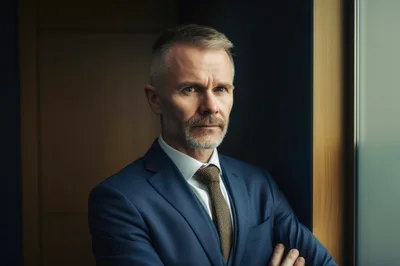 Portrait Of A Serious Middle Aged Businessman
