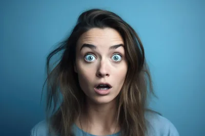 Surprised Young Woman With Wide Eyes And Open Mouth