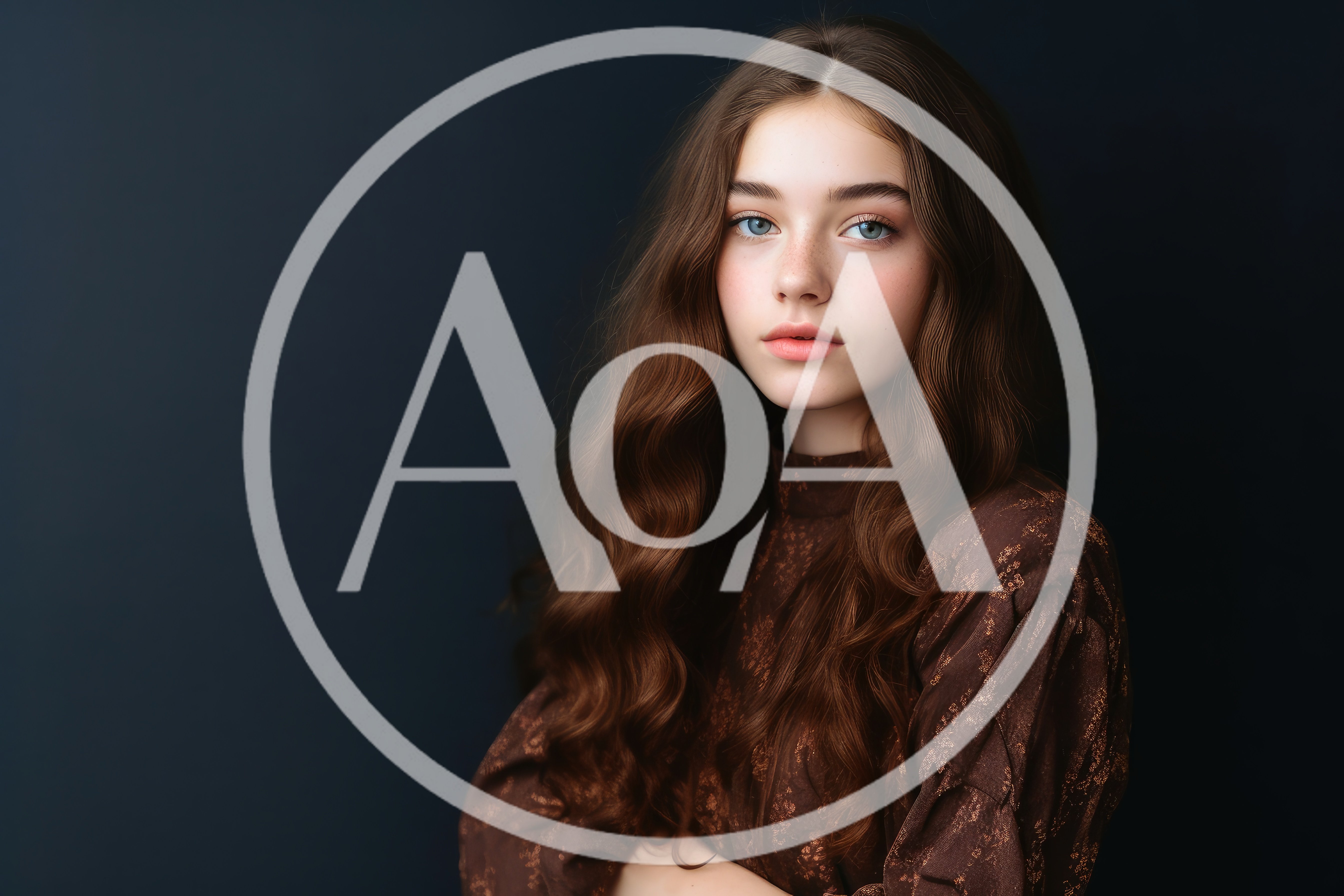 Portrait Of A Young Woman With Wavy Brown Hair