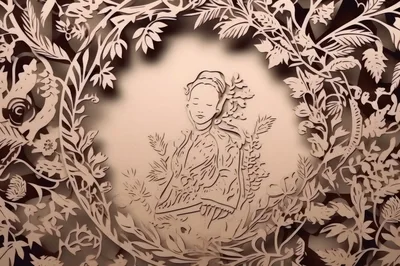 Intricate Laser Cut Wood Art Of A Woman
