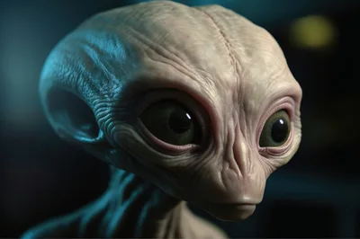 Close Up Portrait Of A Realistic Extraterrestrial Being