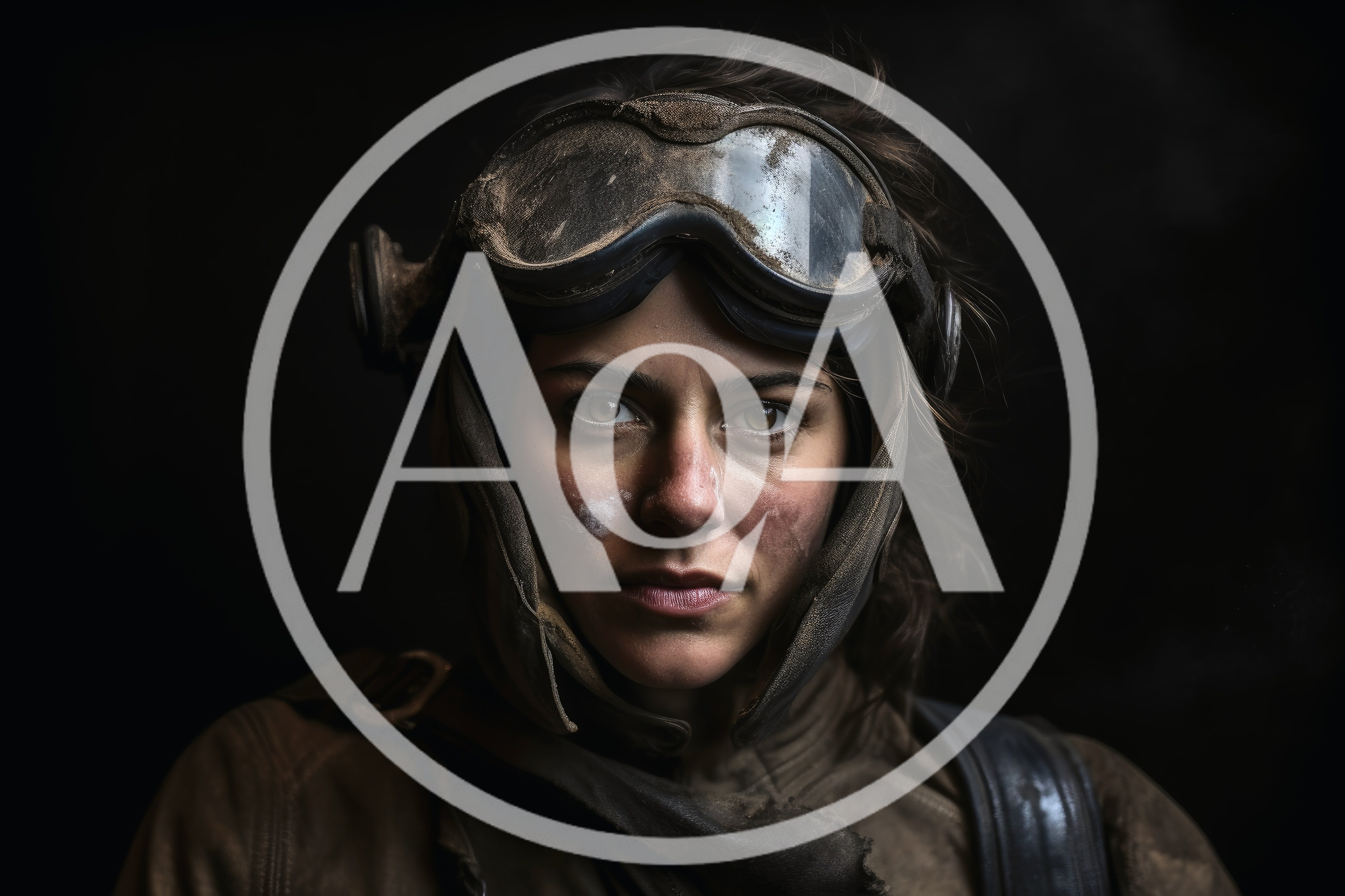Portrait Of A Female Aviator In Vintage Gear