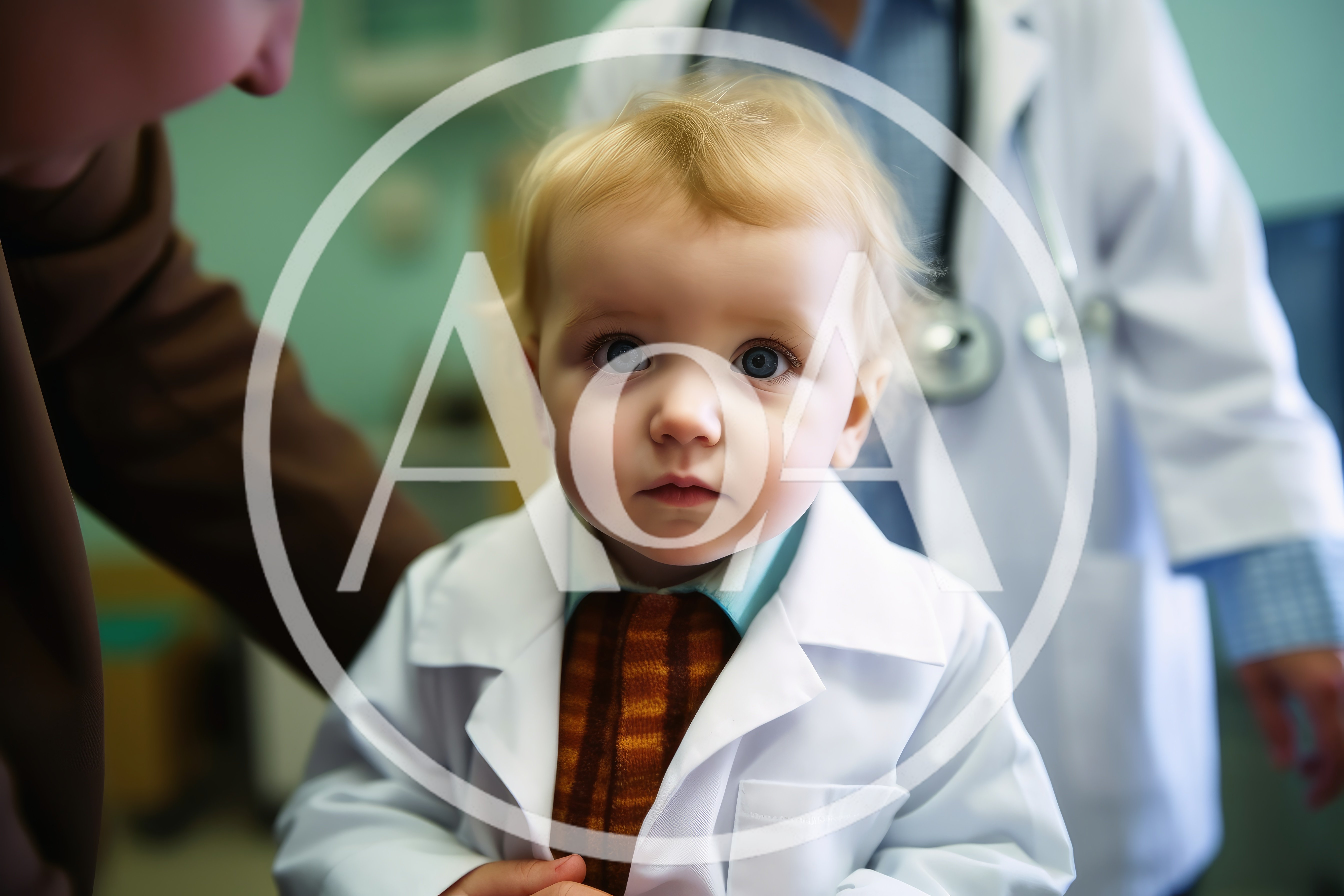 Toddler Dressed As A Doctor In A Medical Office