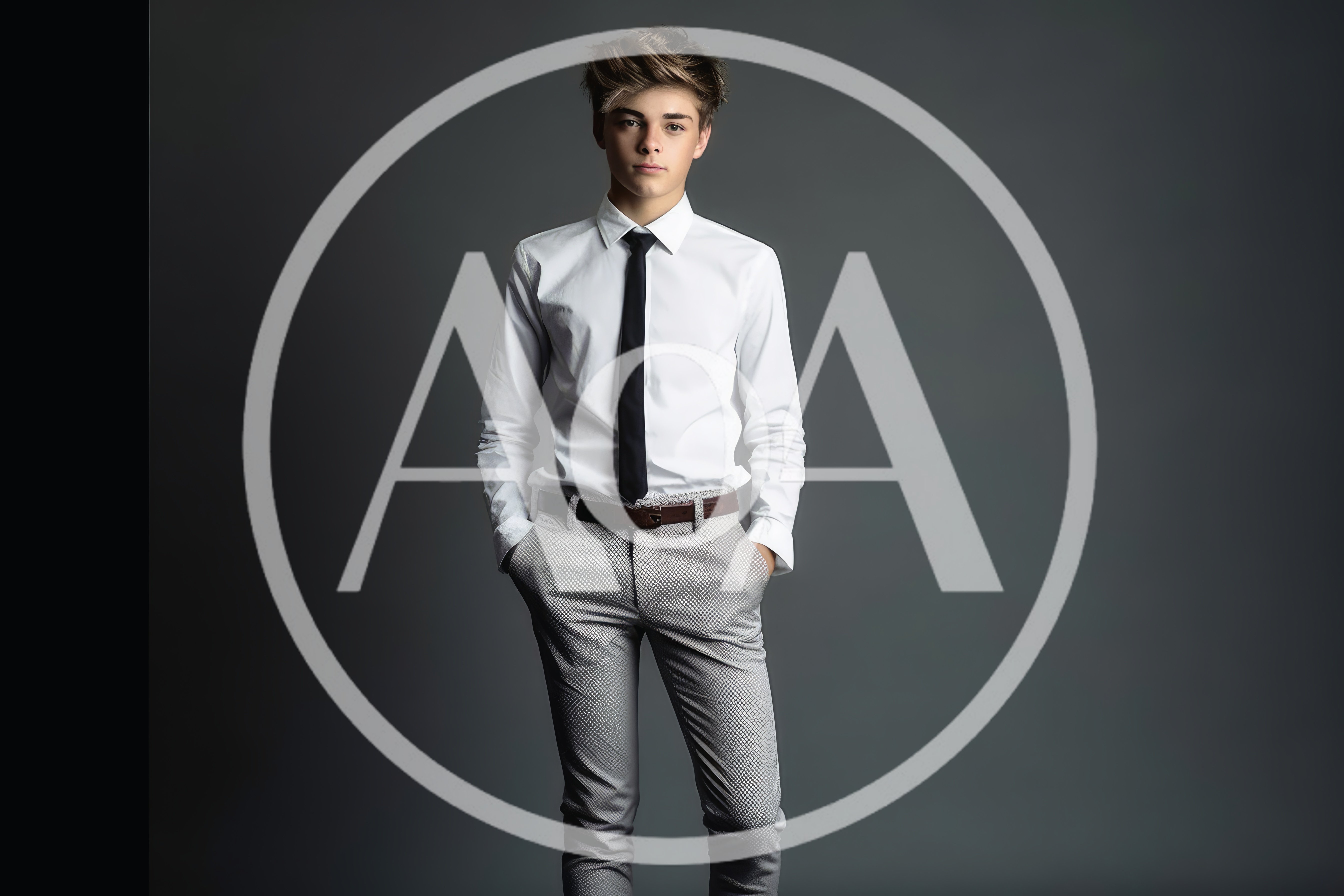 Stylish Teenage Boy Standing In Formal Attire